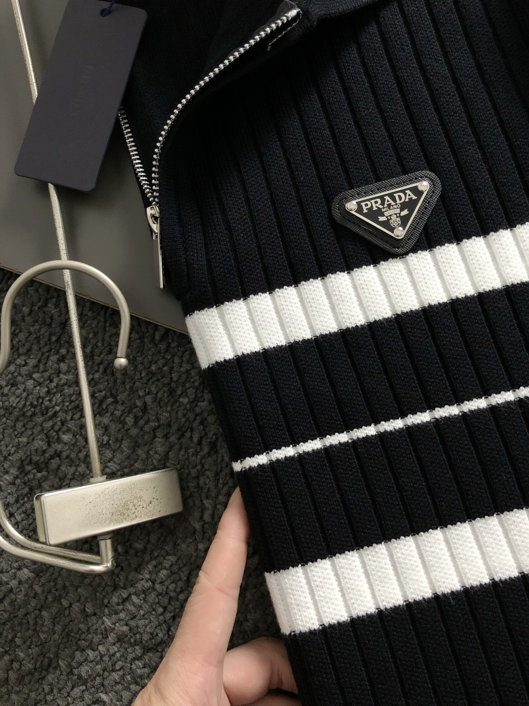 Prada Jeans Knitted Black Striped M-l-xxxl