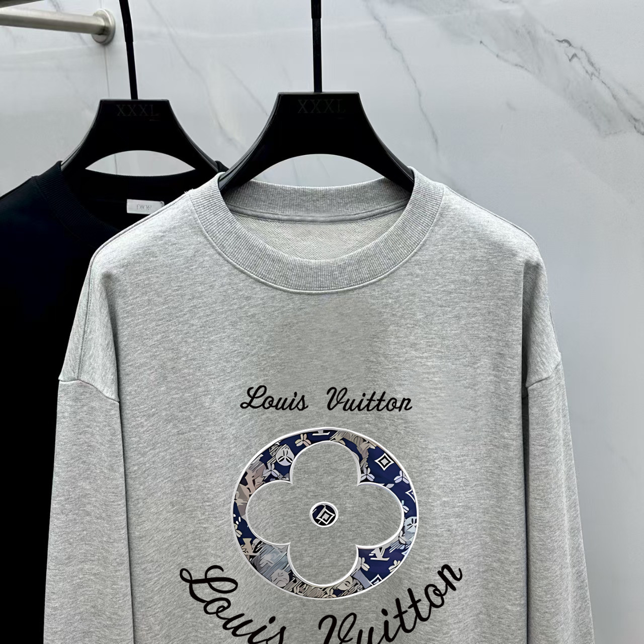 Louis Vuitton Couple Hoodie Cotton Black Printed M-l-xl