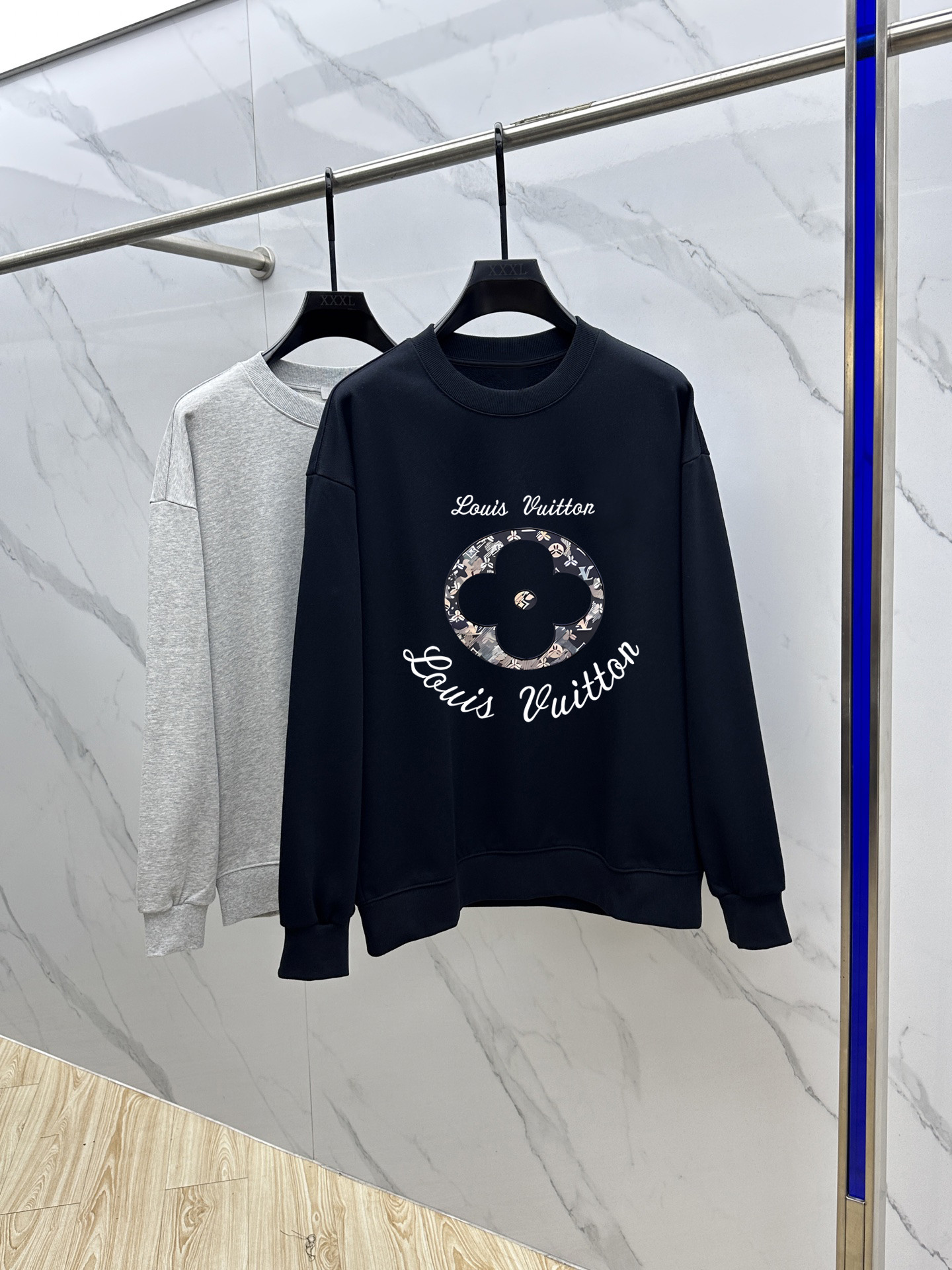 Louis Vuitton Couple Hoodie Cotton Black Printed M-l-xl