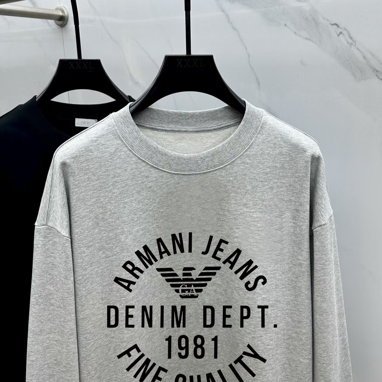 Armani Couple Hoodie Cotton Black Printed M-l-xl