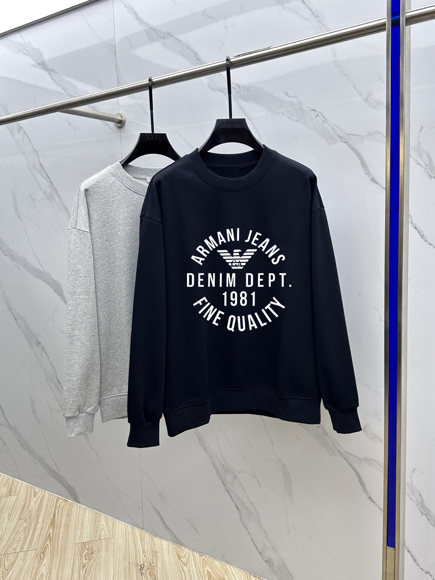 Armani Couple Hoodie Cotton Black Printed M-l-xl