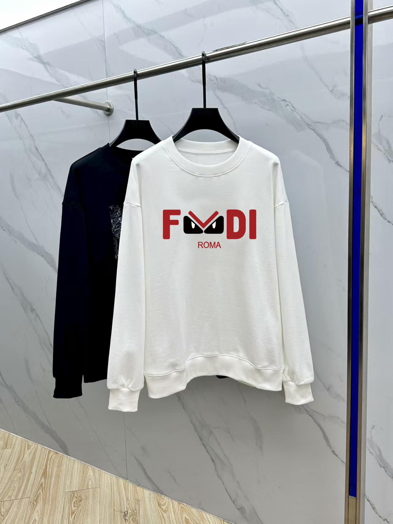 Fendi Couple Hoodie Cotton Black Printed M-l-xl
