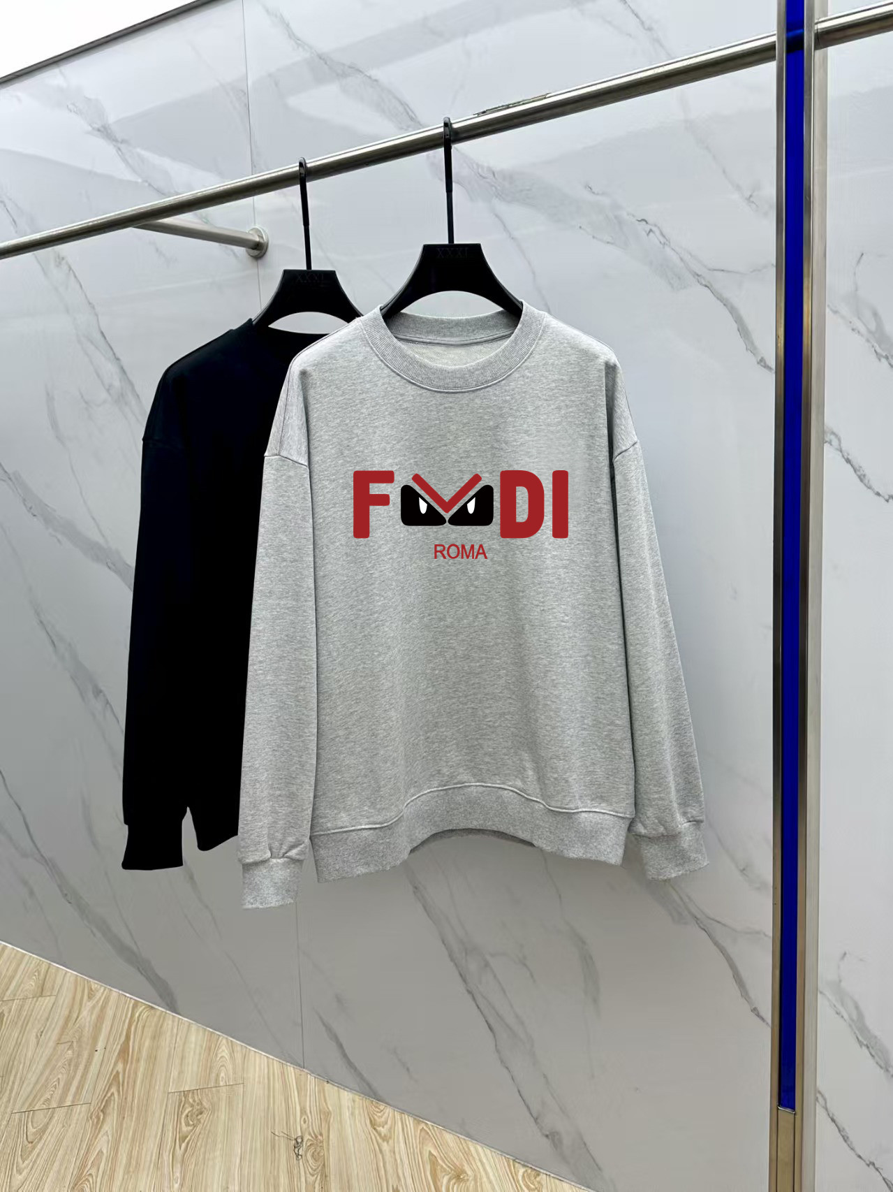 Fendi Couple Hoodie Cotton Black Printed M-l-xl