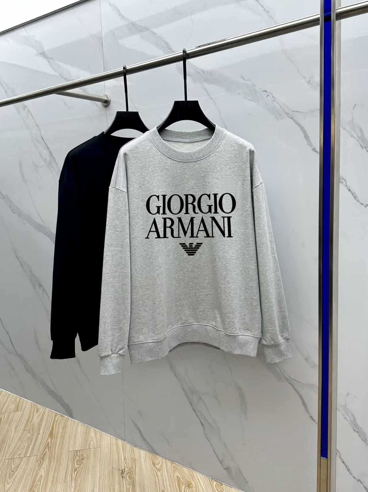 Armani Couple Hoodie Cotton Black Printed M-l-xl