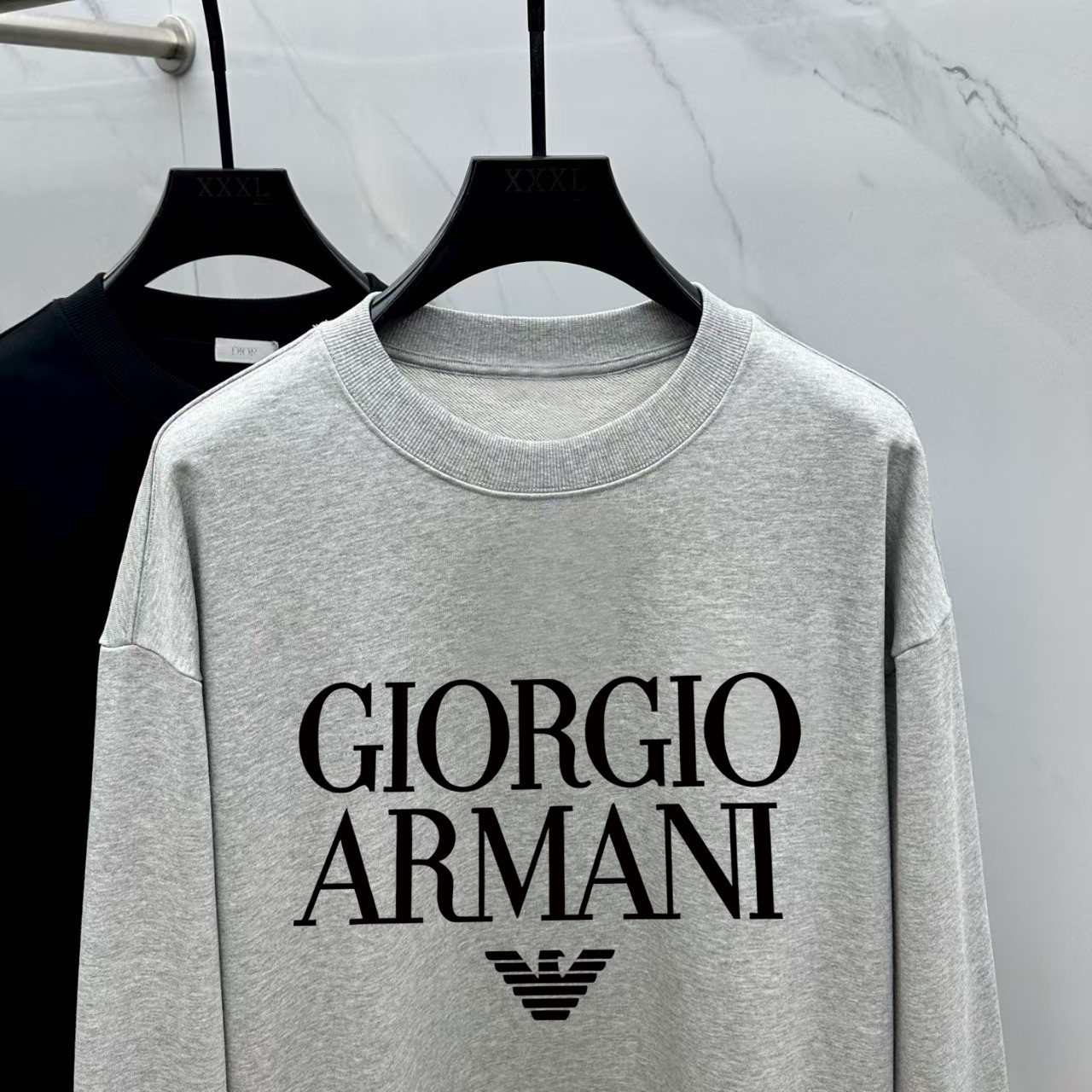 Armani Couple Hoodie Cotton Black Printed M-l-xl