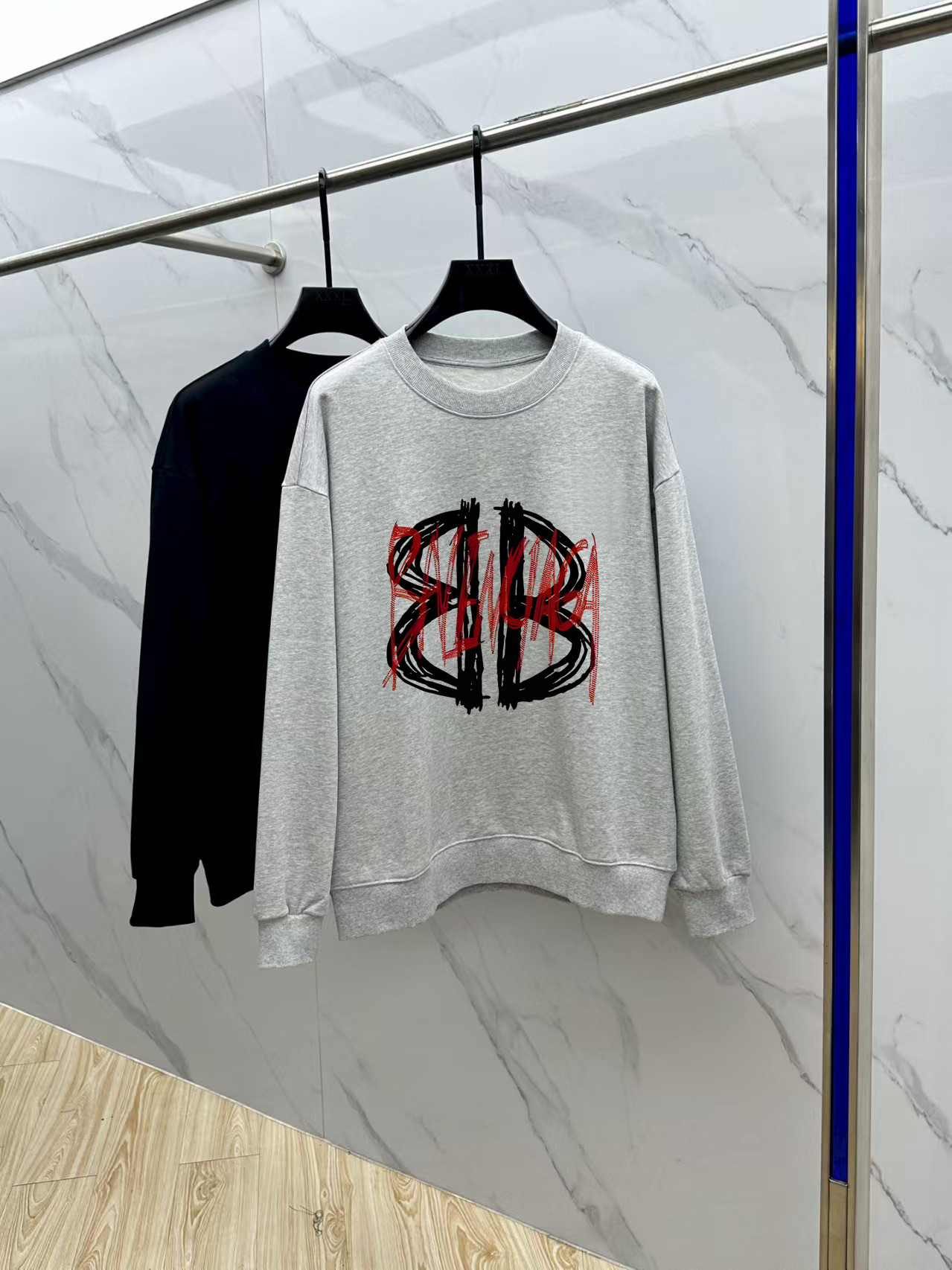 Balenciaga Couple Hoodie Cotton Black Printed M-l-xl