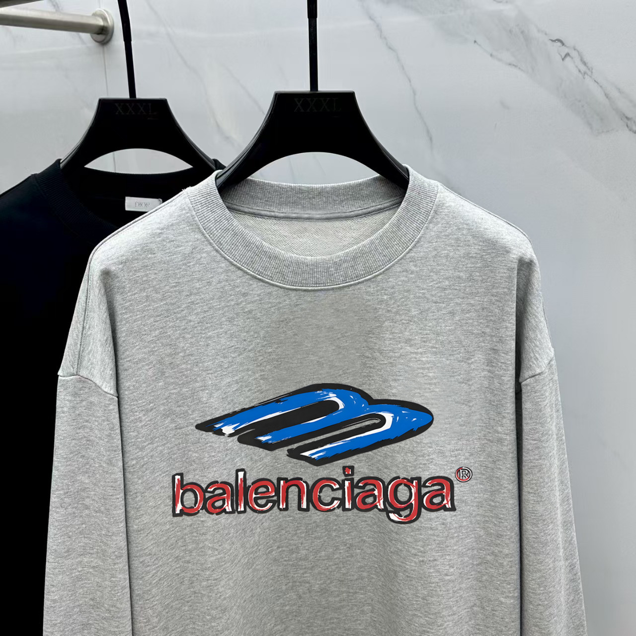 Balenciaga Couple Hoodie Cotton Black Printed M-l-xl
