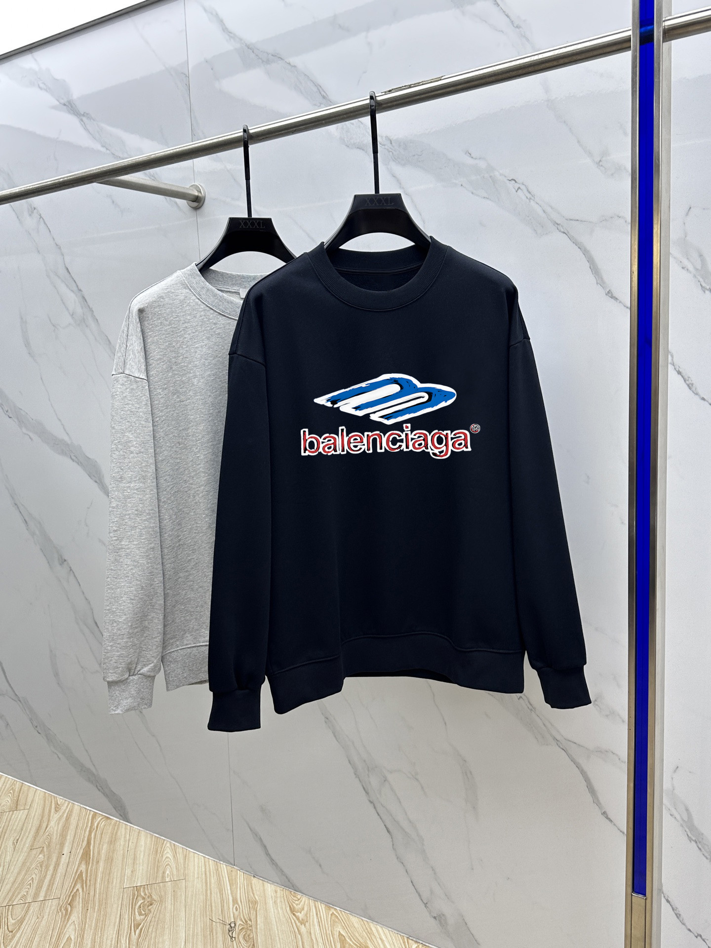 Balenciaga Couple Hoodie Cotton Black Printed M-l-xl