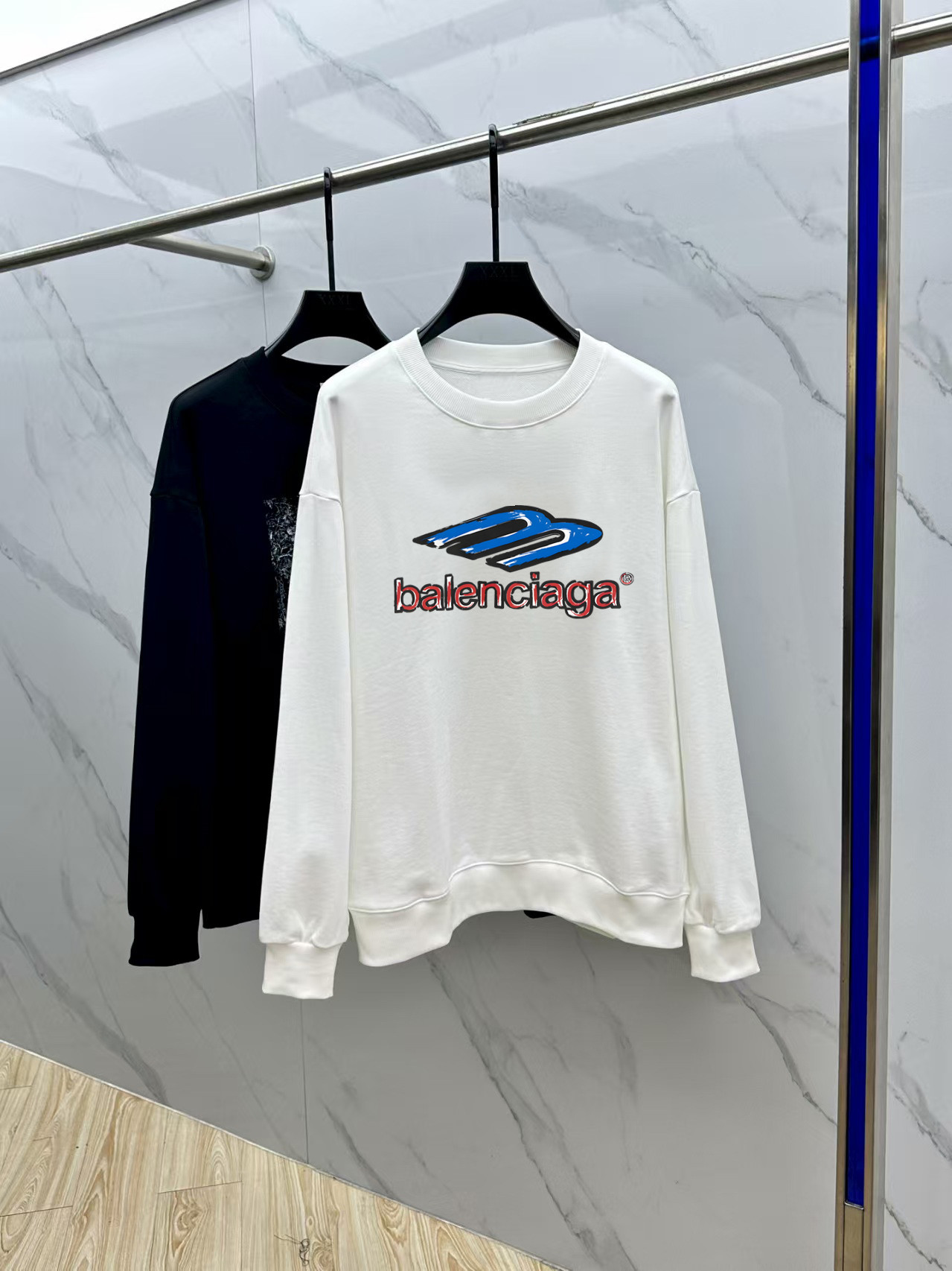 Balenciaga Couple Hoodie Cotton Black Printed M-l-xl