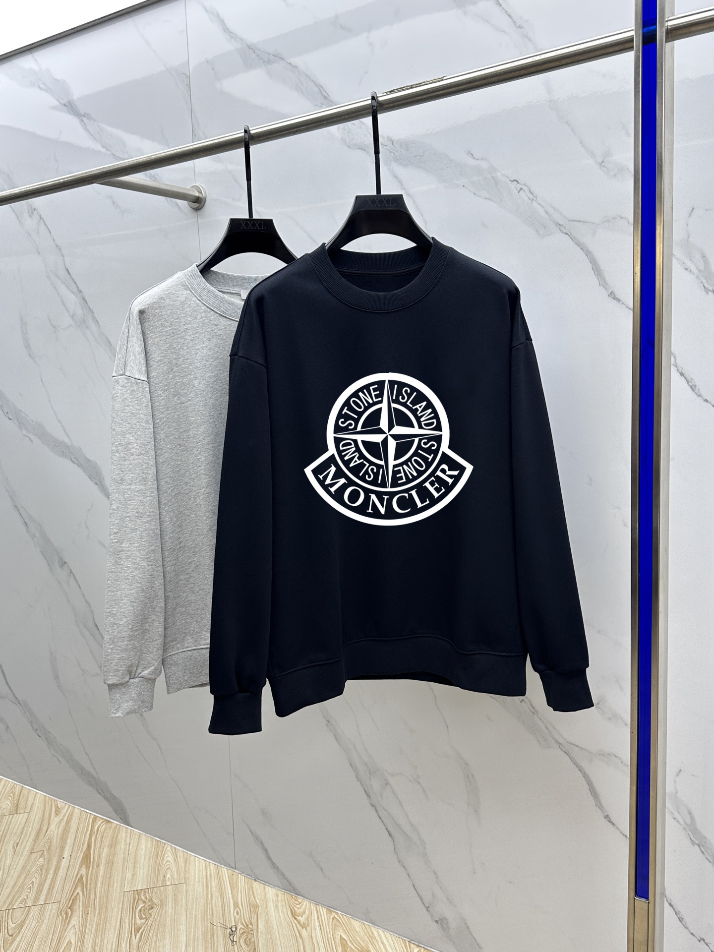 Moncler Couple Hoodie Cotton Black Printed M-l-xl