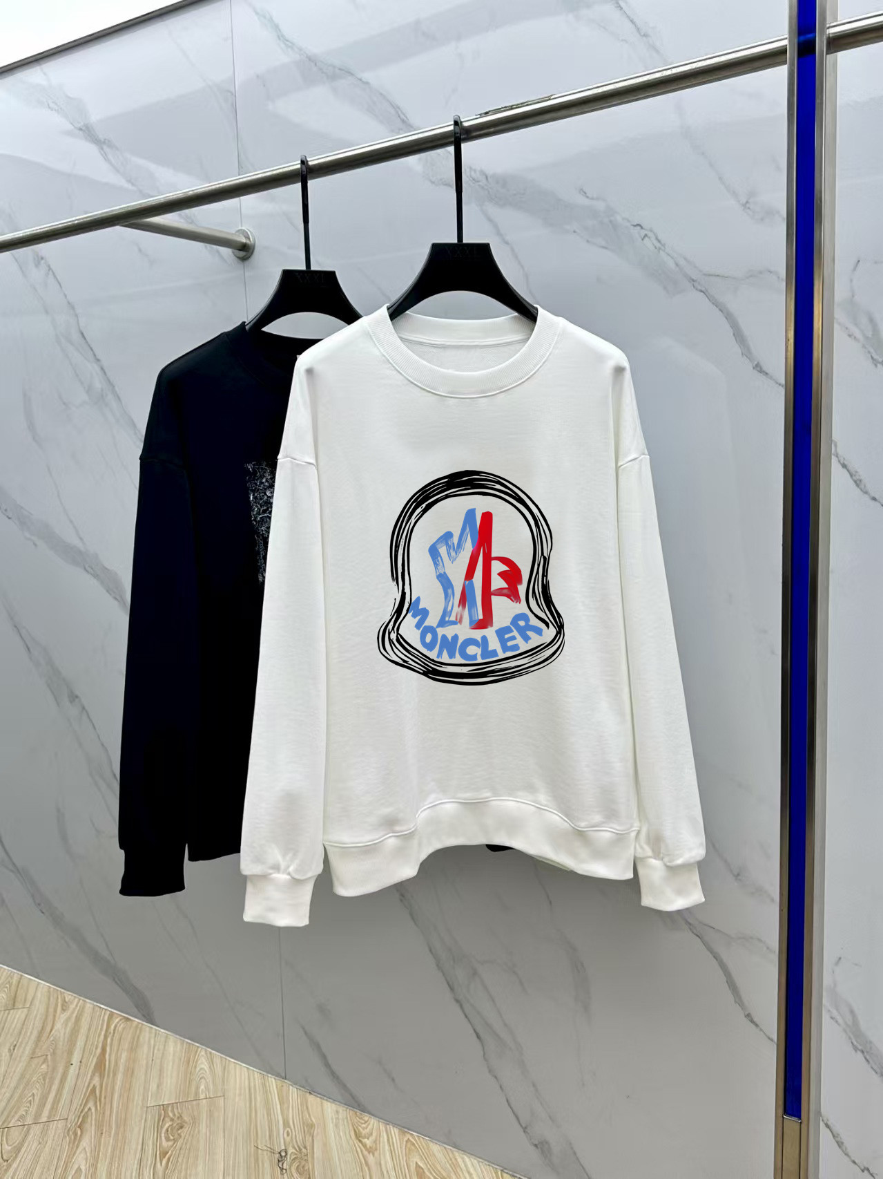 Moncler Couple Hoodie Cotton Black Printed M-l-xl