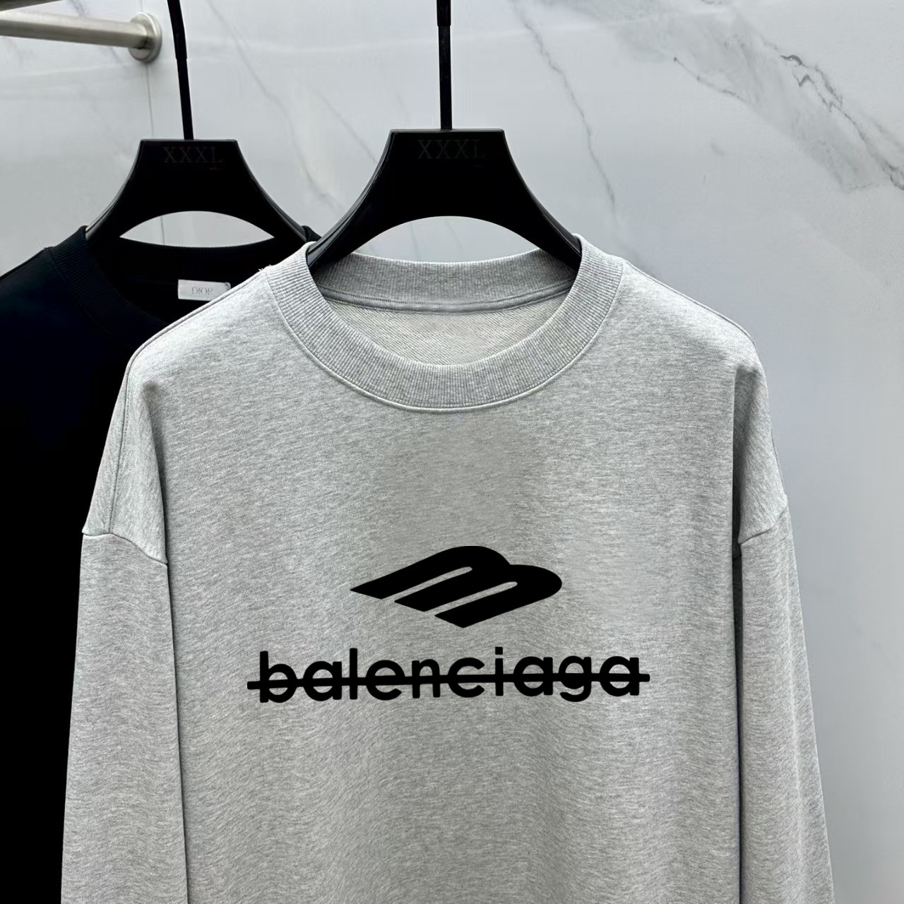 Balenciaga Couple Hoodie Cotton Black Printed M-l-xl