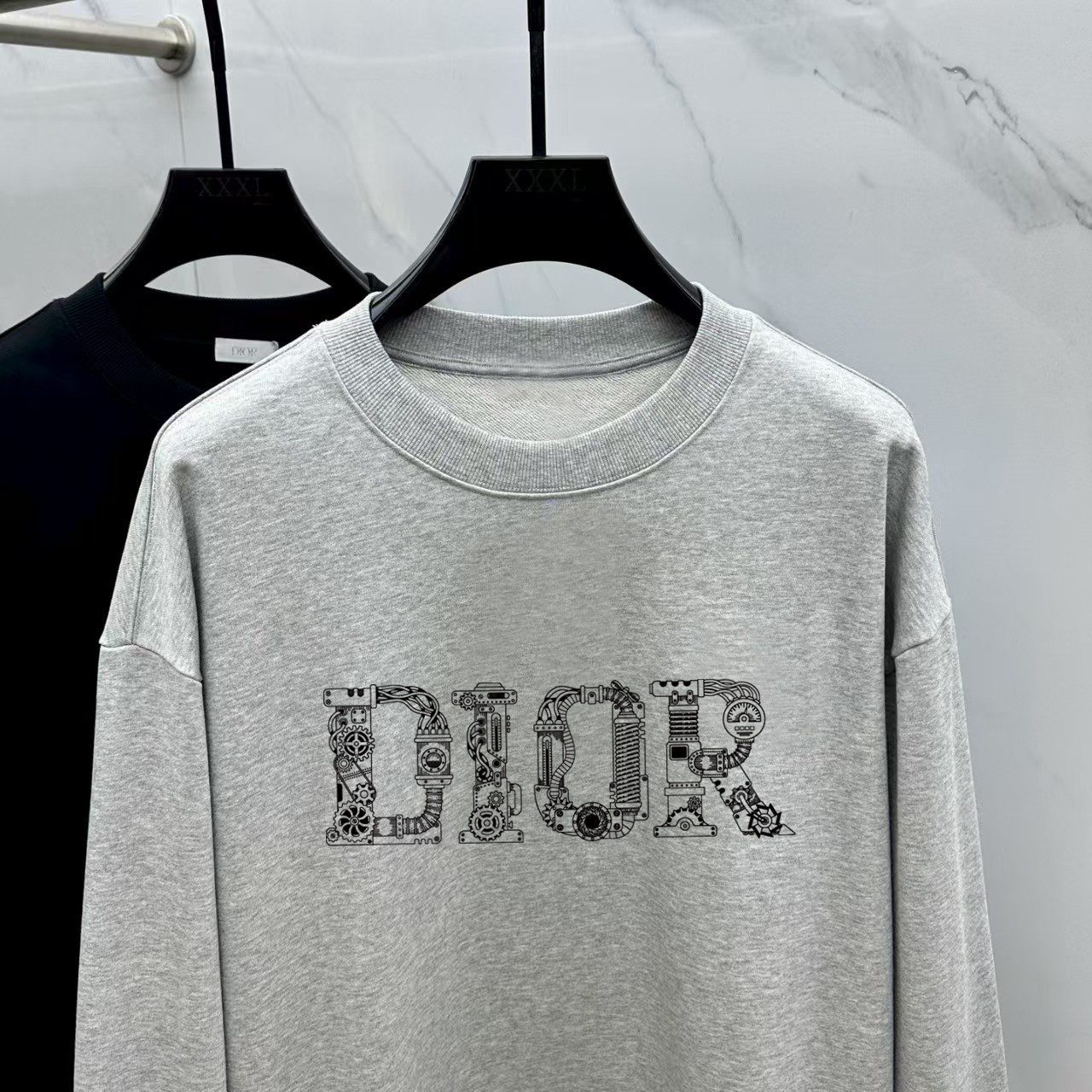 Dior Couple Hoodie Cotton Black Printed M-l-xl
