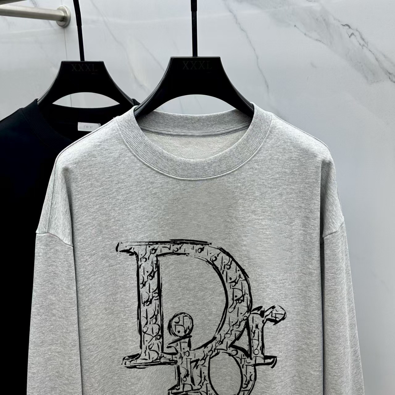 Dior Couple Hoodie Cotton Black Printed M-l-xl