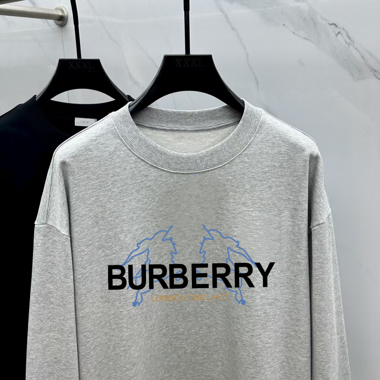 Burberry Couple Hoodie Cotton Black Printed M-l-xl