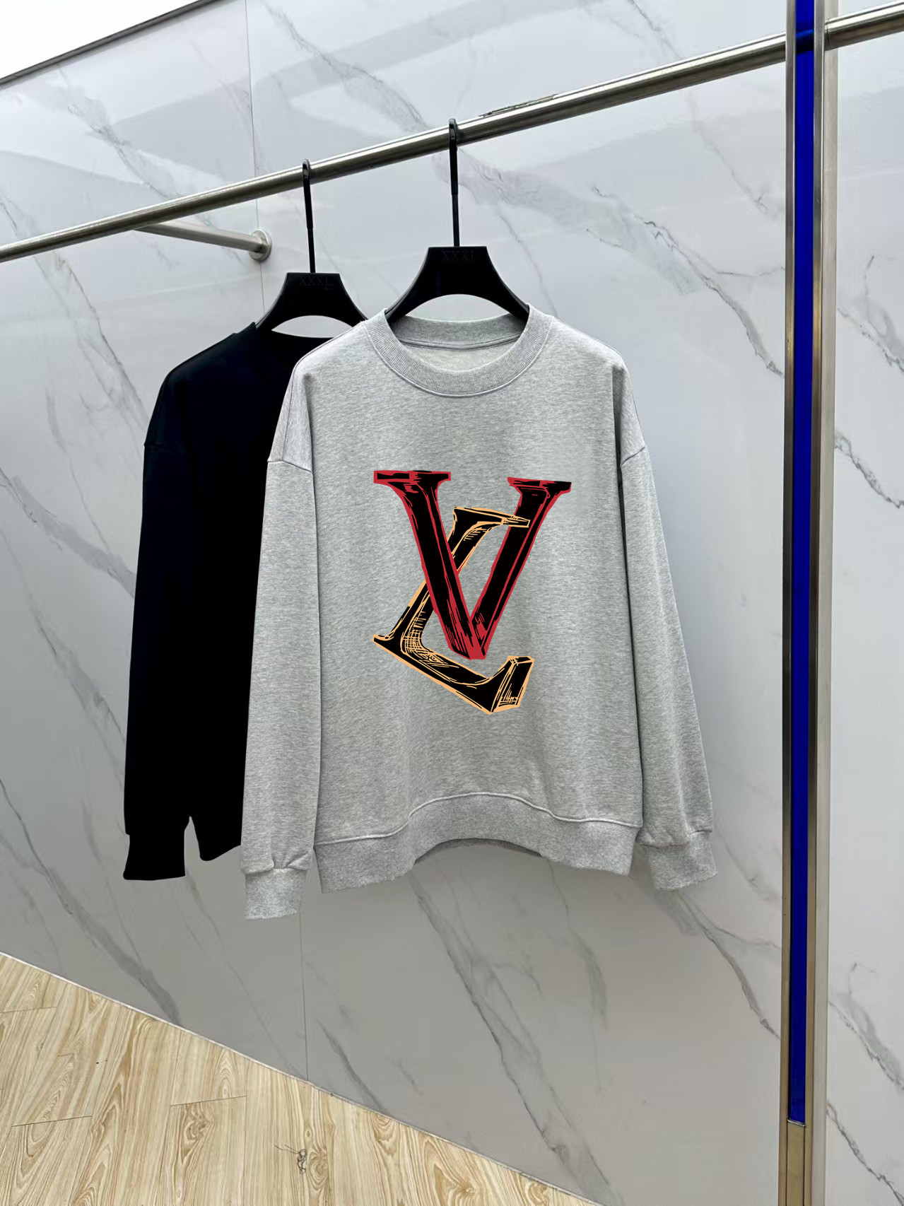 Louis Vuitton Couple Hoodie Cotton Black Printed M-l-xl
