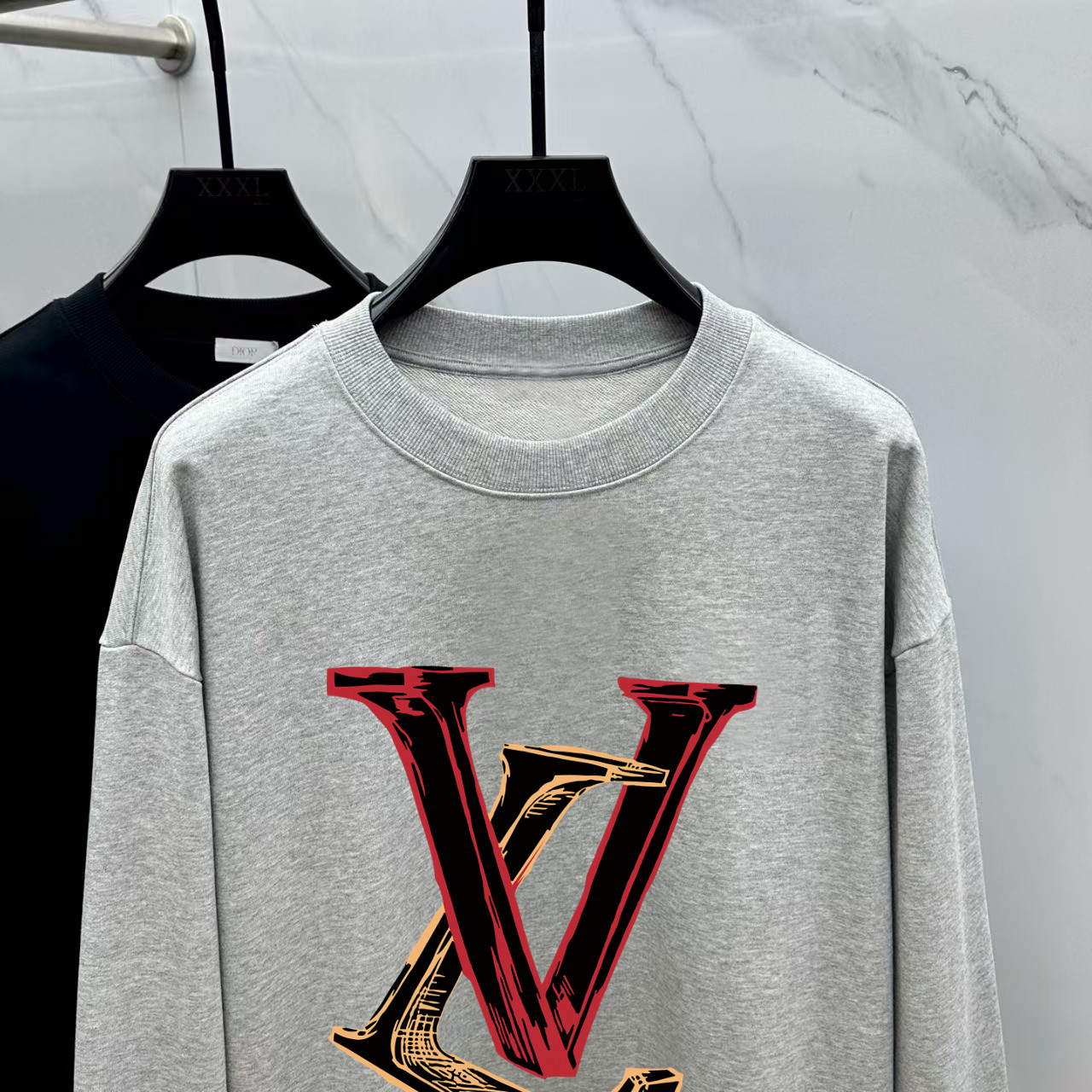 Louis Vuitton Couple Hoodie Cotton Black Printed M-l-xl