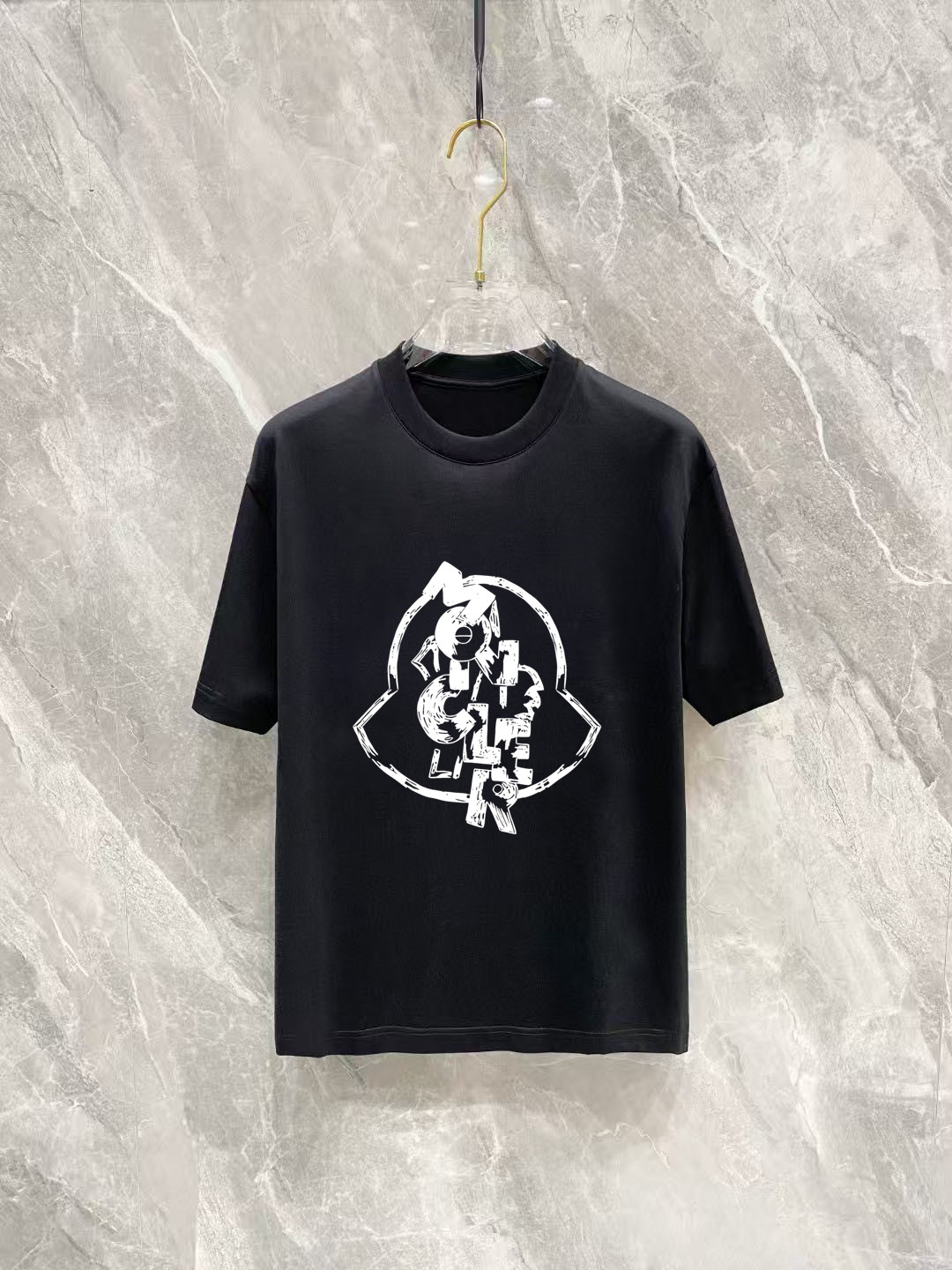 Moncler Basic Clothing Cotton Black Printed S-m-l-xl-xxl