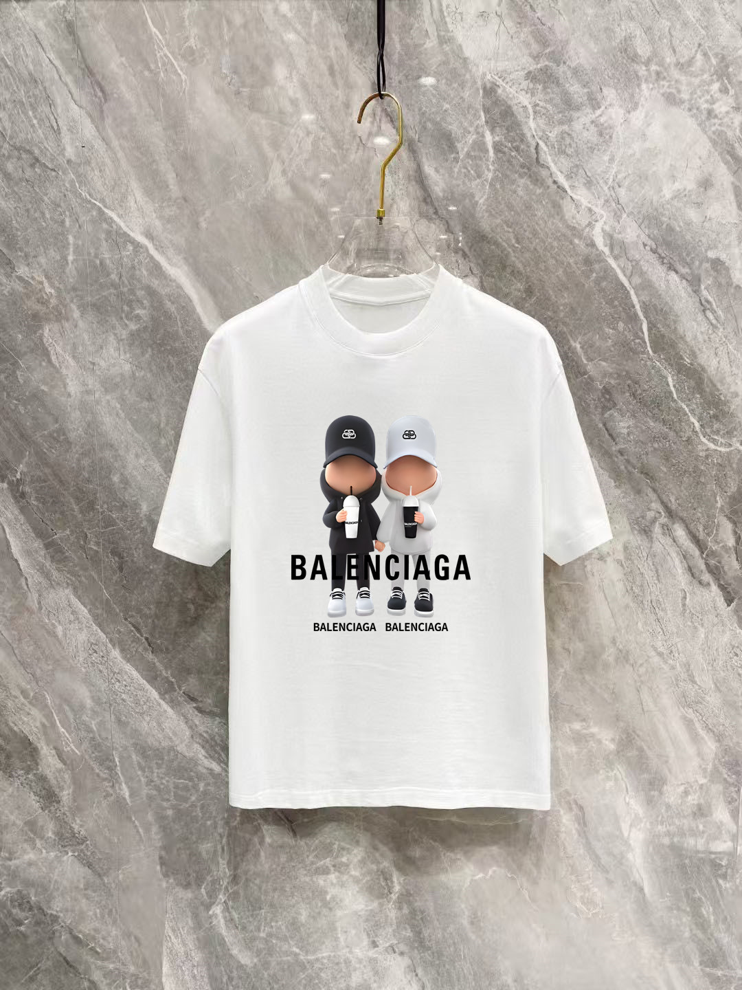 Balenciaga Basic Clothing Cotton Black Printed S-m-l-xl-xxl