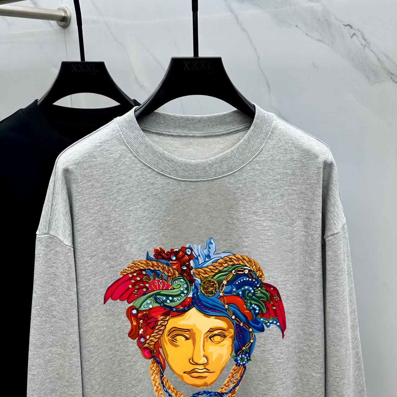 Versace Couple Hoodie Cotton Black Printed M-l-xl
