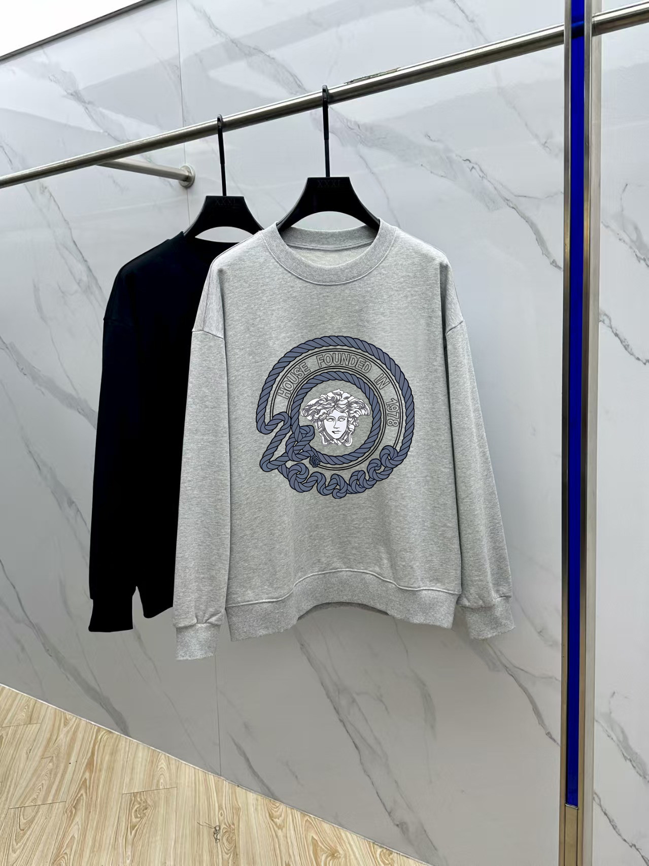 Versace Couple Hoodie Cotton Black Printed M-l-xl