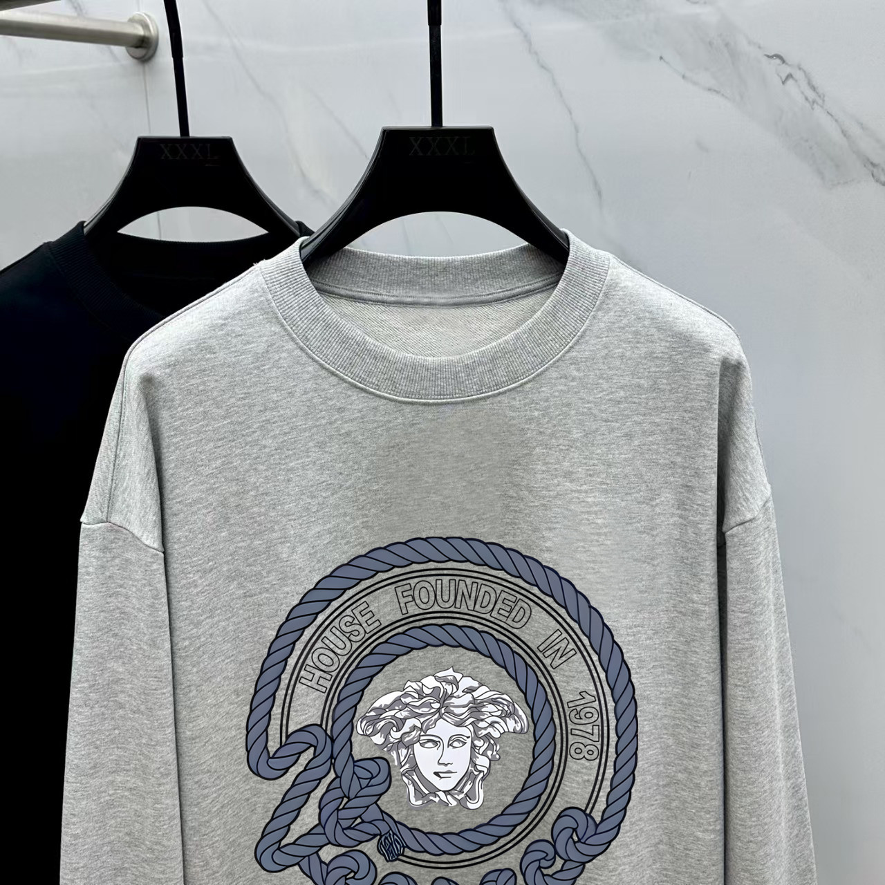 Versace Couple Hoodie Cotton Black Printed M-l-xl