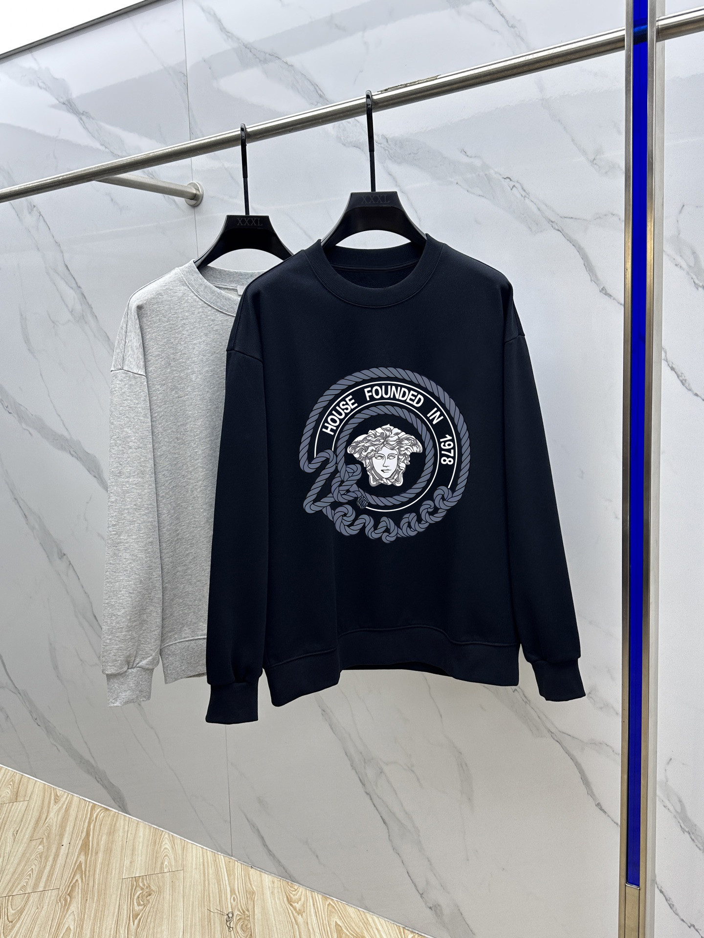 Versace Couple Hoodie Cotton Black Printed M-l-xl