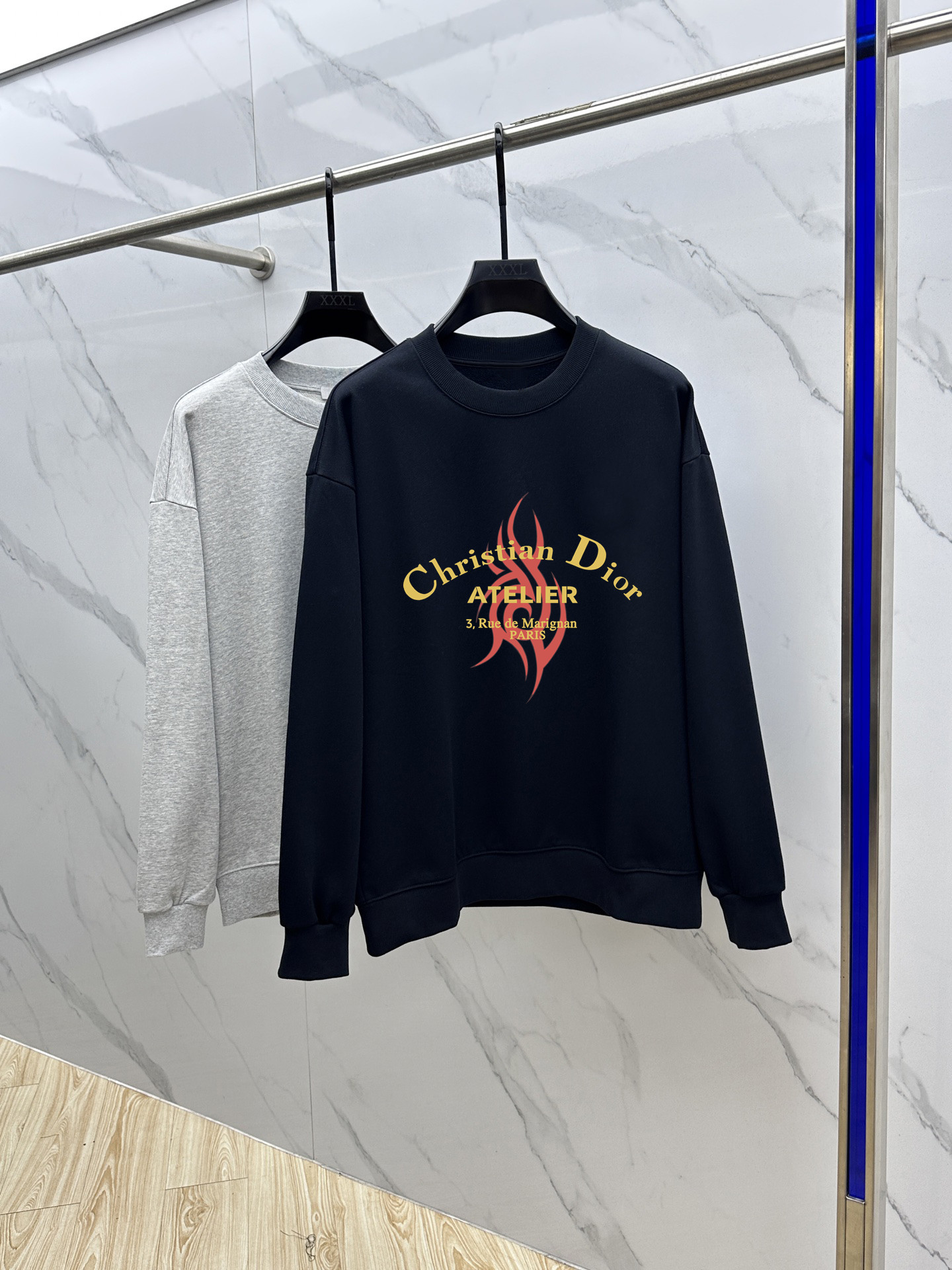 Dior Couple Hoodie Cotton Black Printed M-l-xl