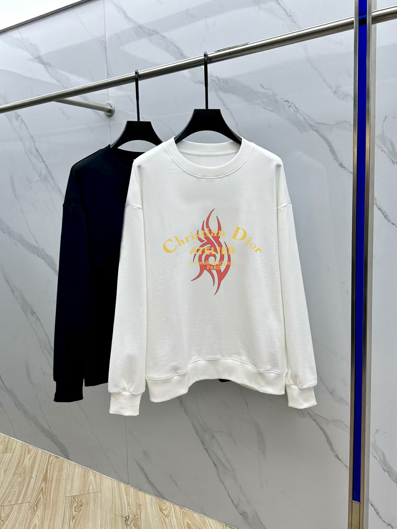 Dior Couple Hoodie Cotton Black Printed M-l-xl