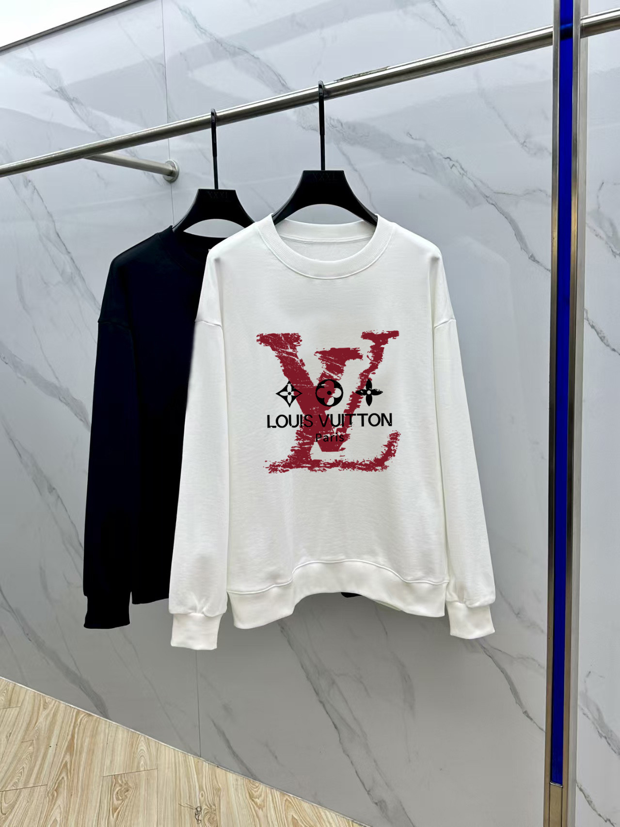 Louis Vuitton Couple Hoodie Cotton Black Printed M-l-xl