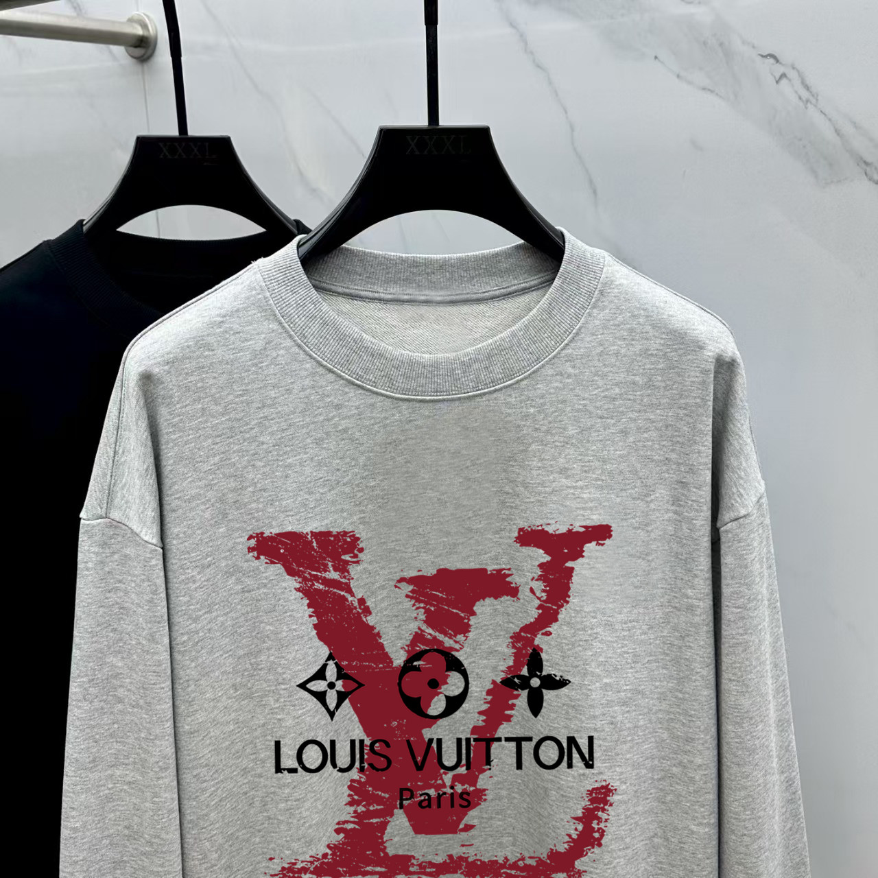 Louis Vuitton Couple Hoodie Cotton Black Printed M-l-xl