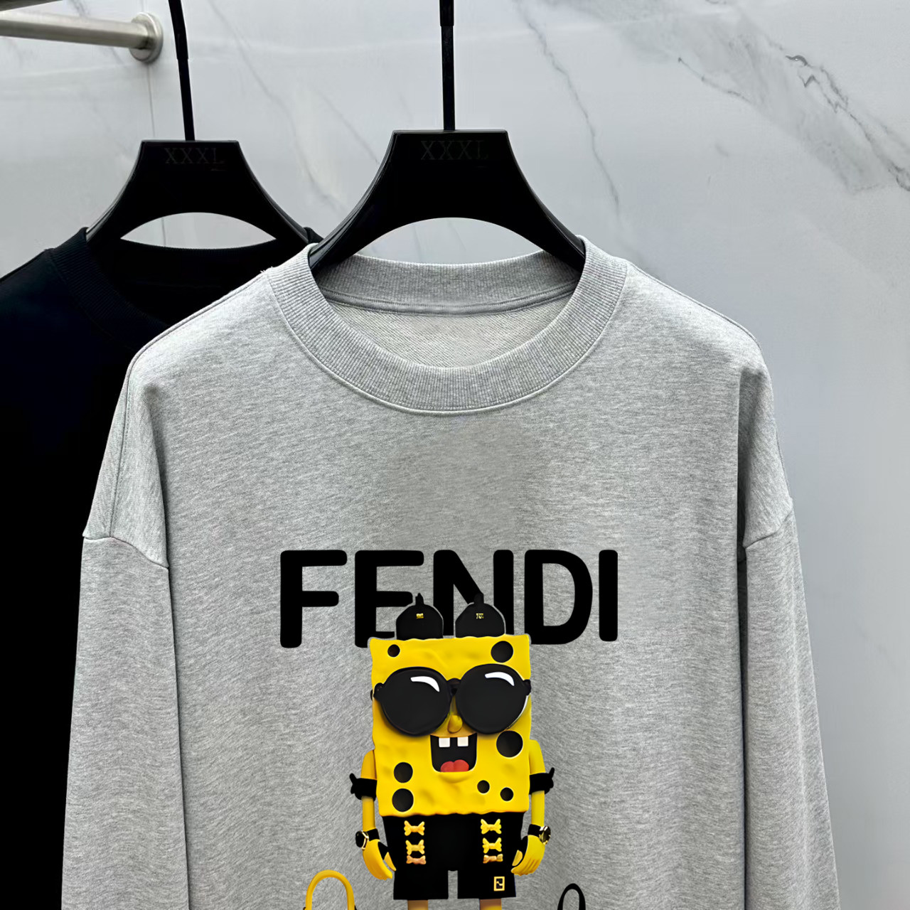 Fendi Couple Hoodie Cotton Black Printed M-l-xl