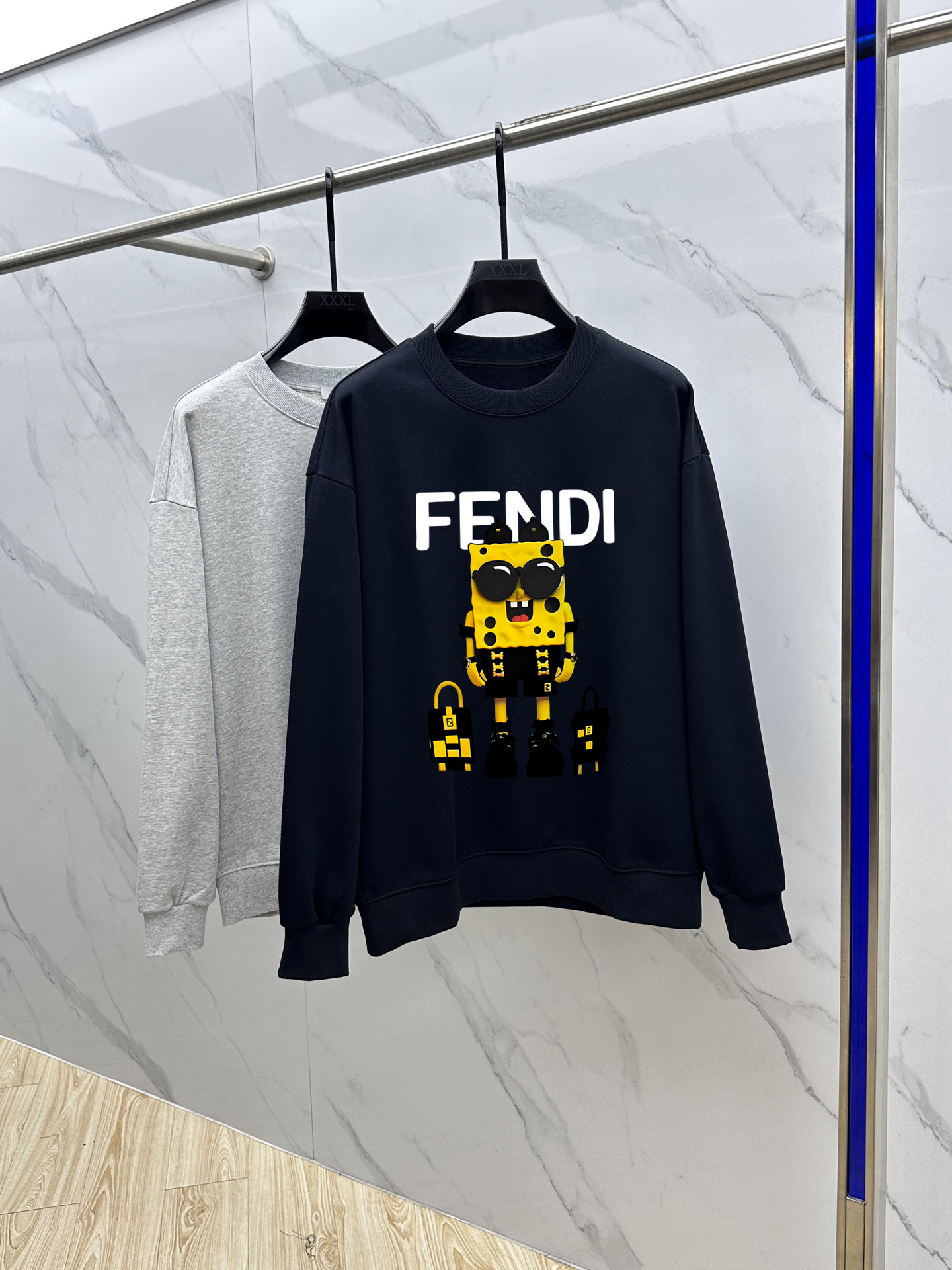 Fendi Couple Hoodie Cotton Black Printed M-l-xl