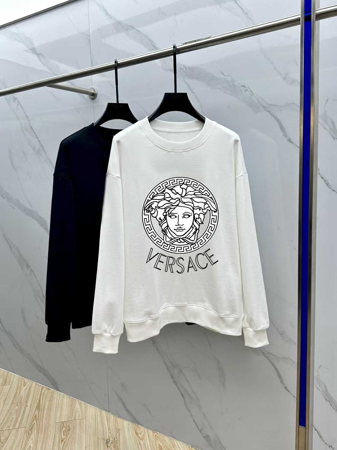 Versace Couple Hoodie Cotton Black Printed M-l-xl