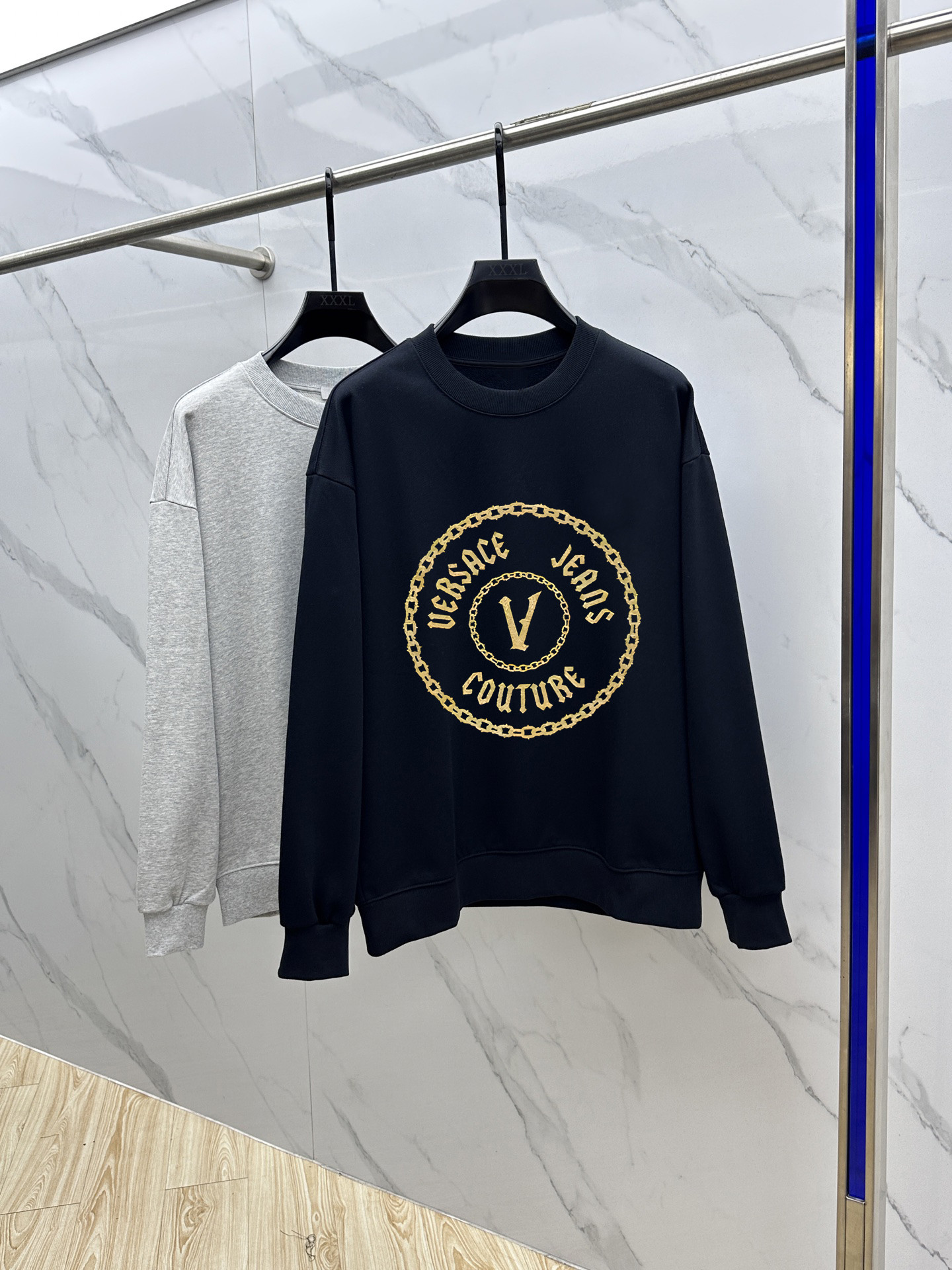 Versace Couple Hoodie Cotton Black Printed M-l-xl