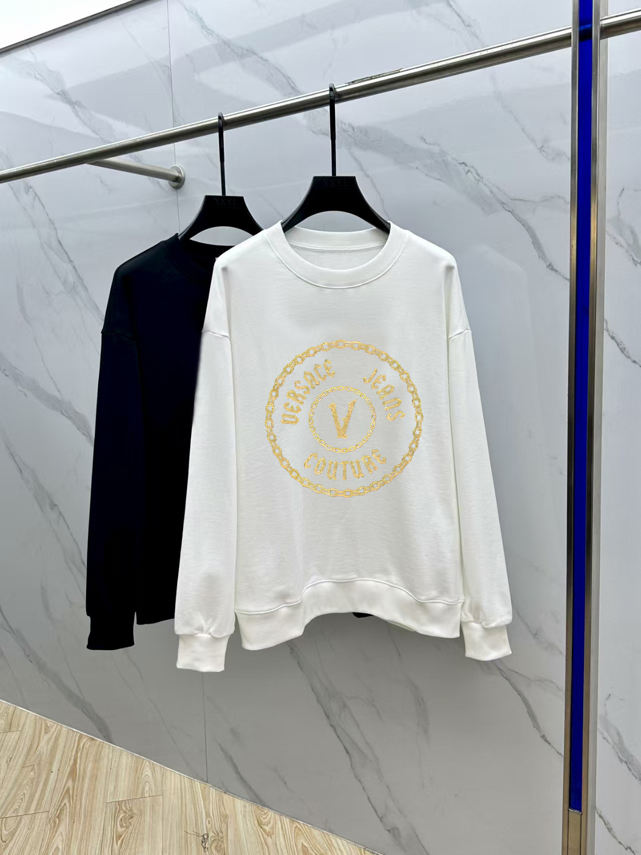 Versace Couple Hoodie Cotton Black Printed M-l-xl