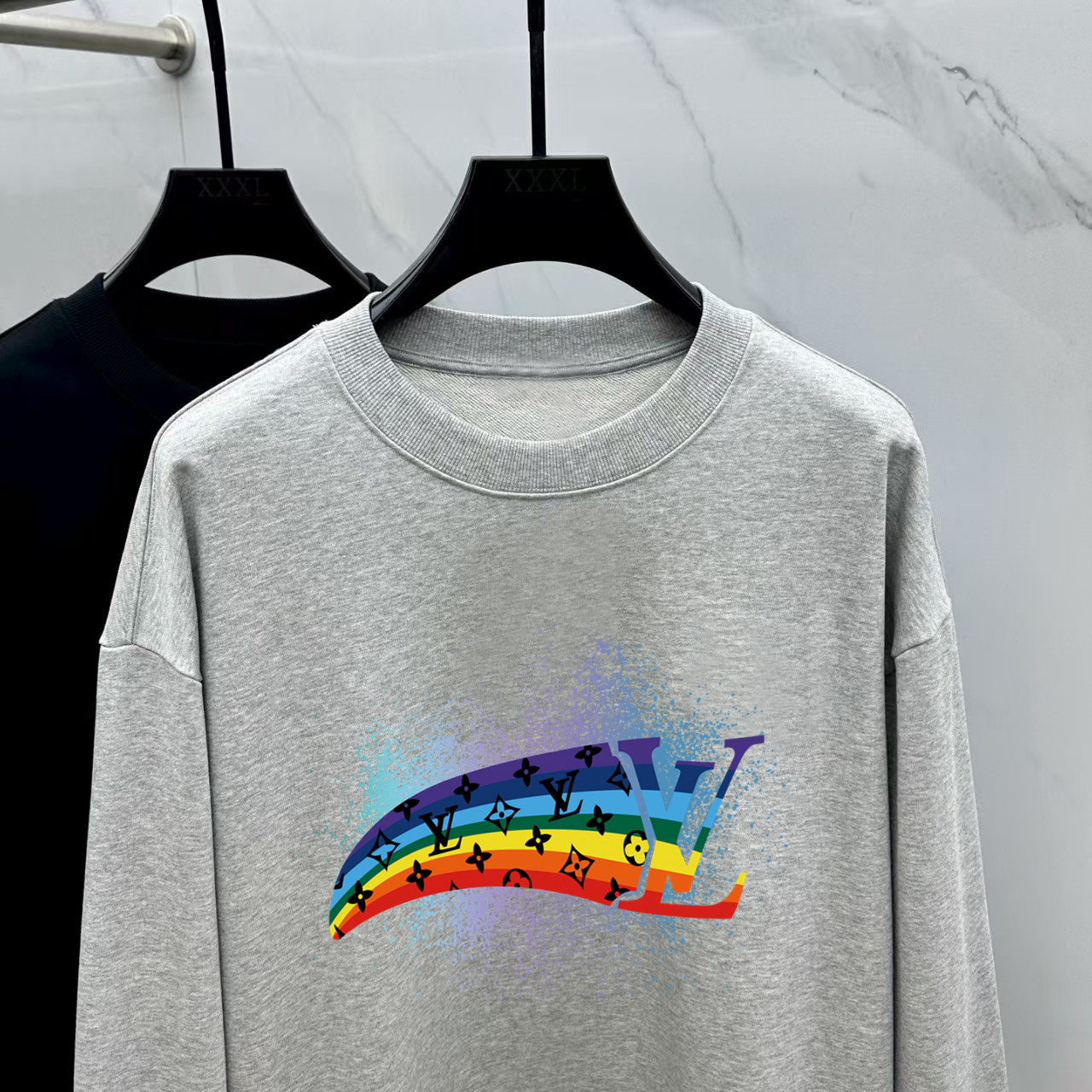 Louis Vuitton Couple Hoodie Cotton Black Printed M-l-xl