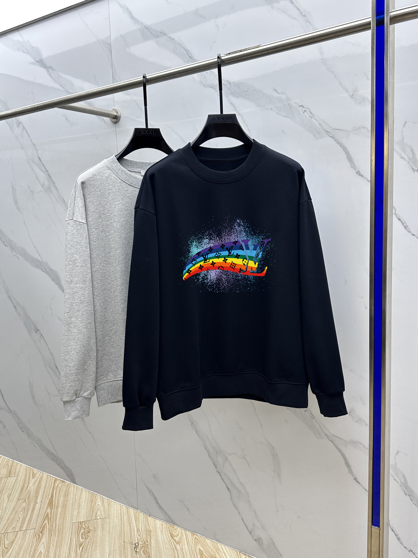 Louis Vuitton Couple Hoodie Cotton Black Printed M-l-xl