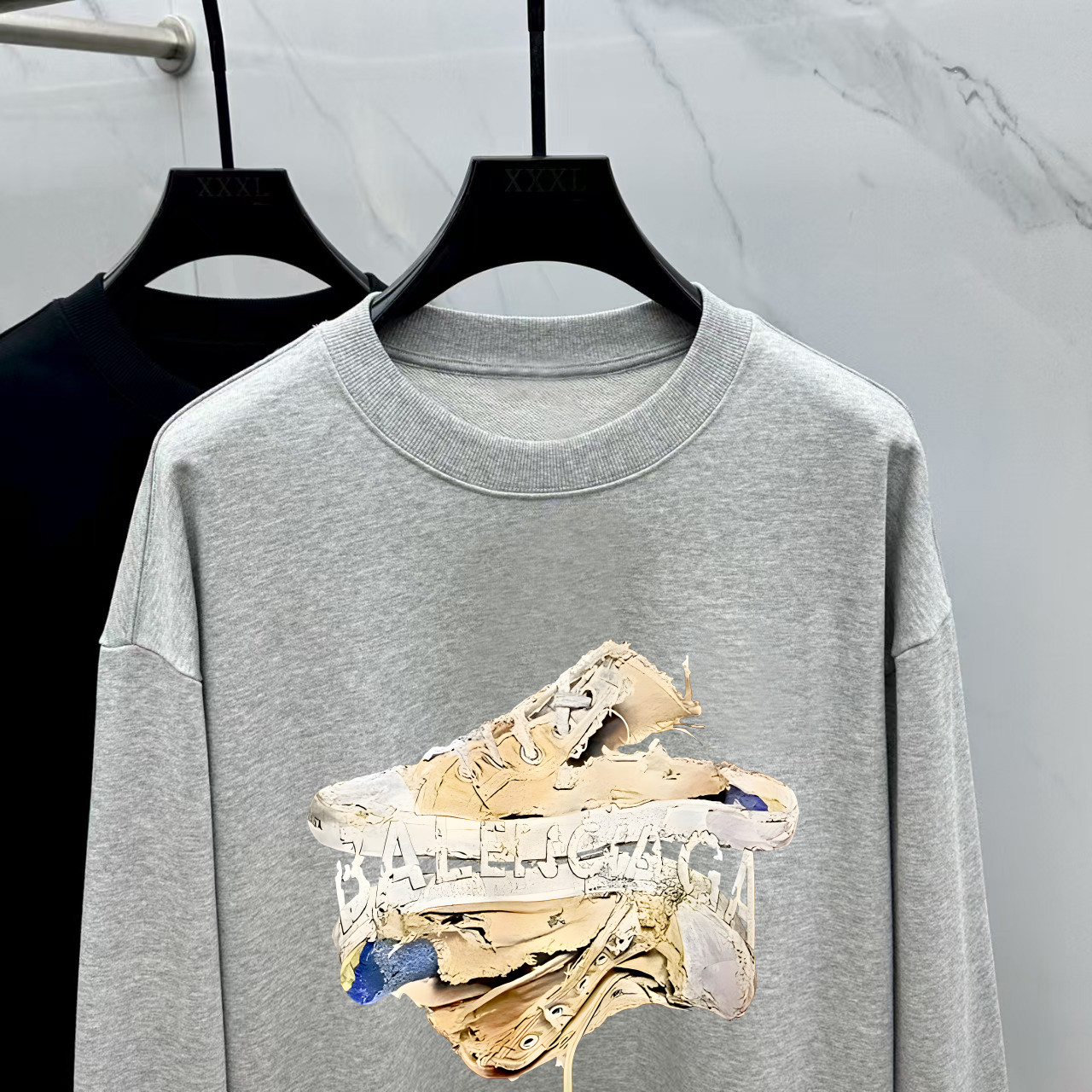 Balenciaga Couple Hoodie Cotton Black Printed M-l-xl