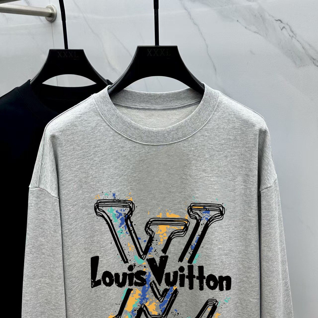 Louis Vuitton Couple Hoodie Cotton Black Printed M-l-xl