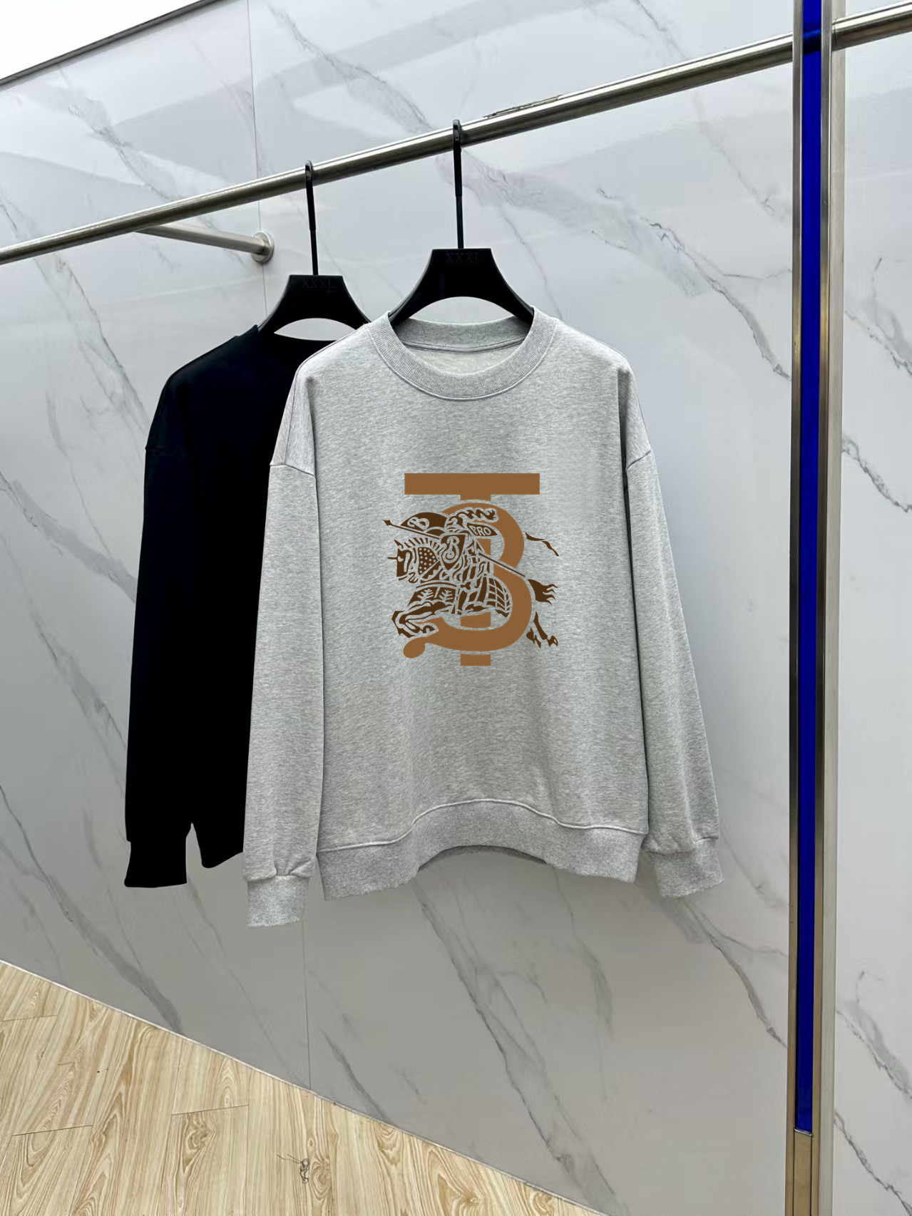 Burberry Couple Hoodie Cotton Black Printed M-l-xl