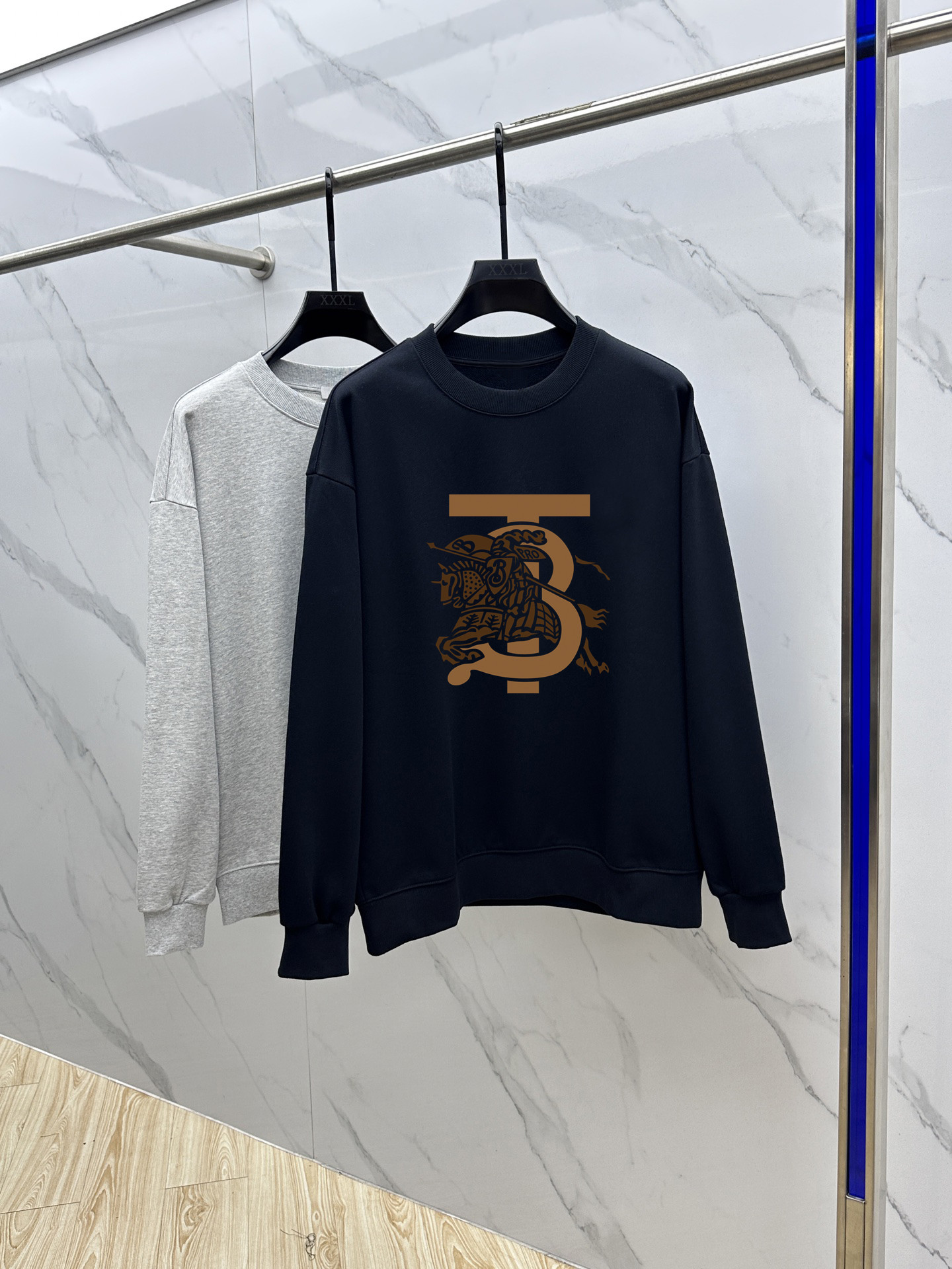Burberry Couple Hoodie Cotton Black Printed M-l-xl