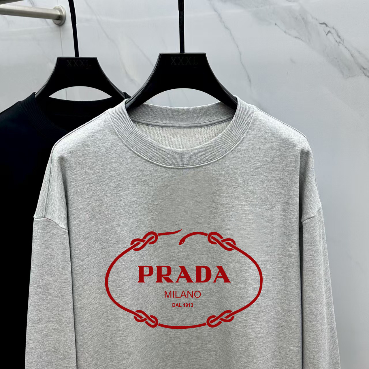 Prada Couple Hoodie Cotton Black Printed M-l-xl