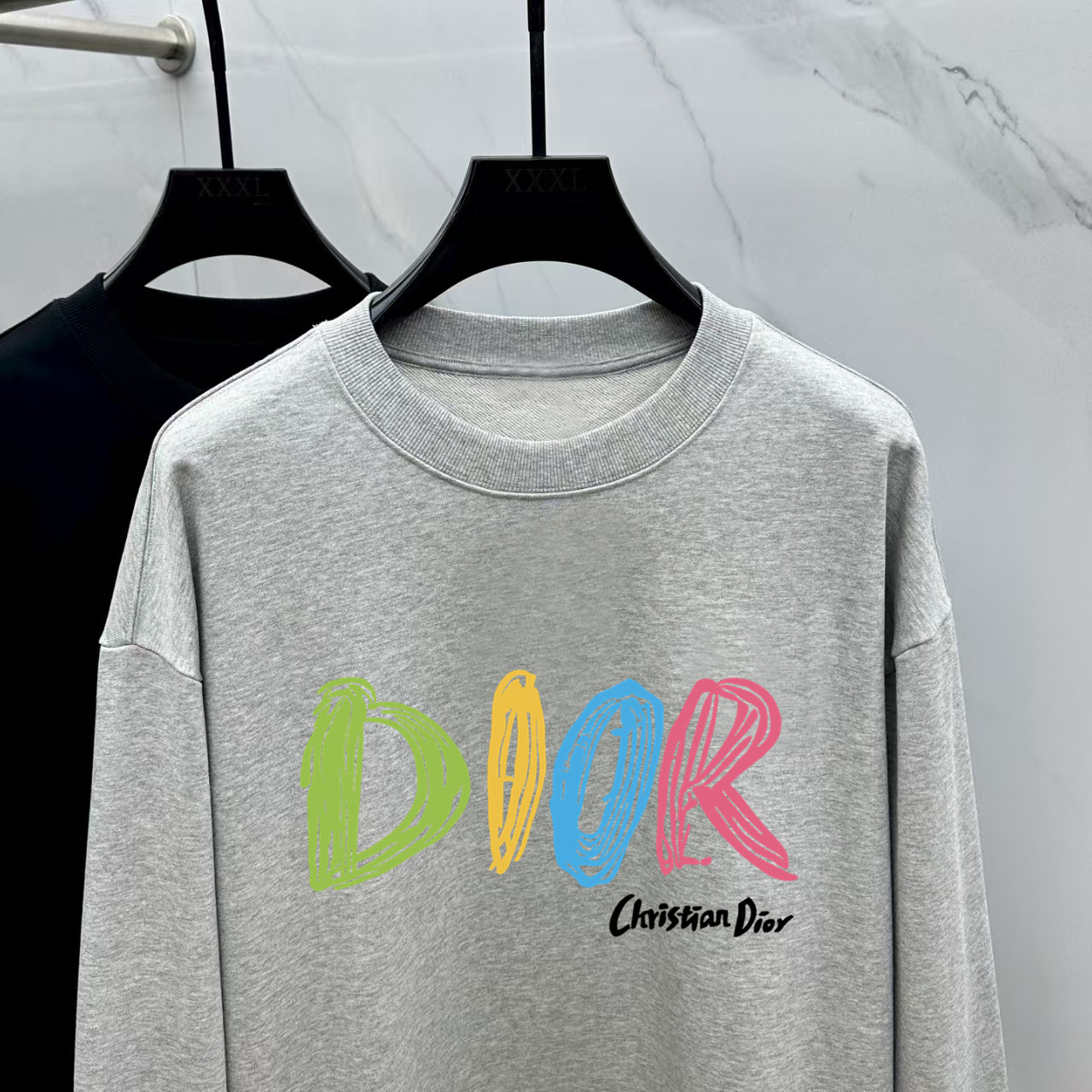 Dior Couple Hoodie Cotton Black Printed M-l-xl