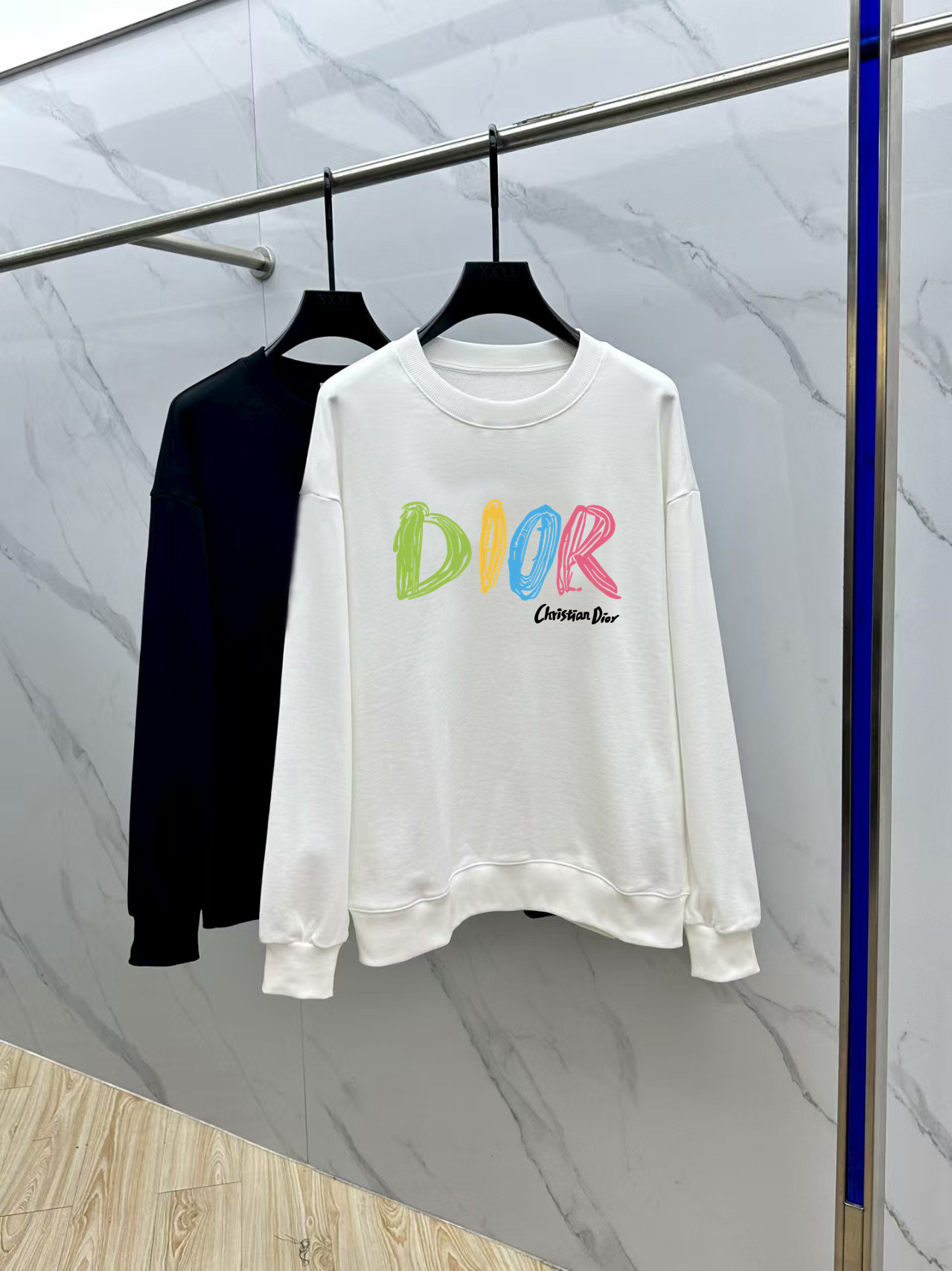 Dior Couple Hoodie Cotton Black Printed M-l-xl