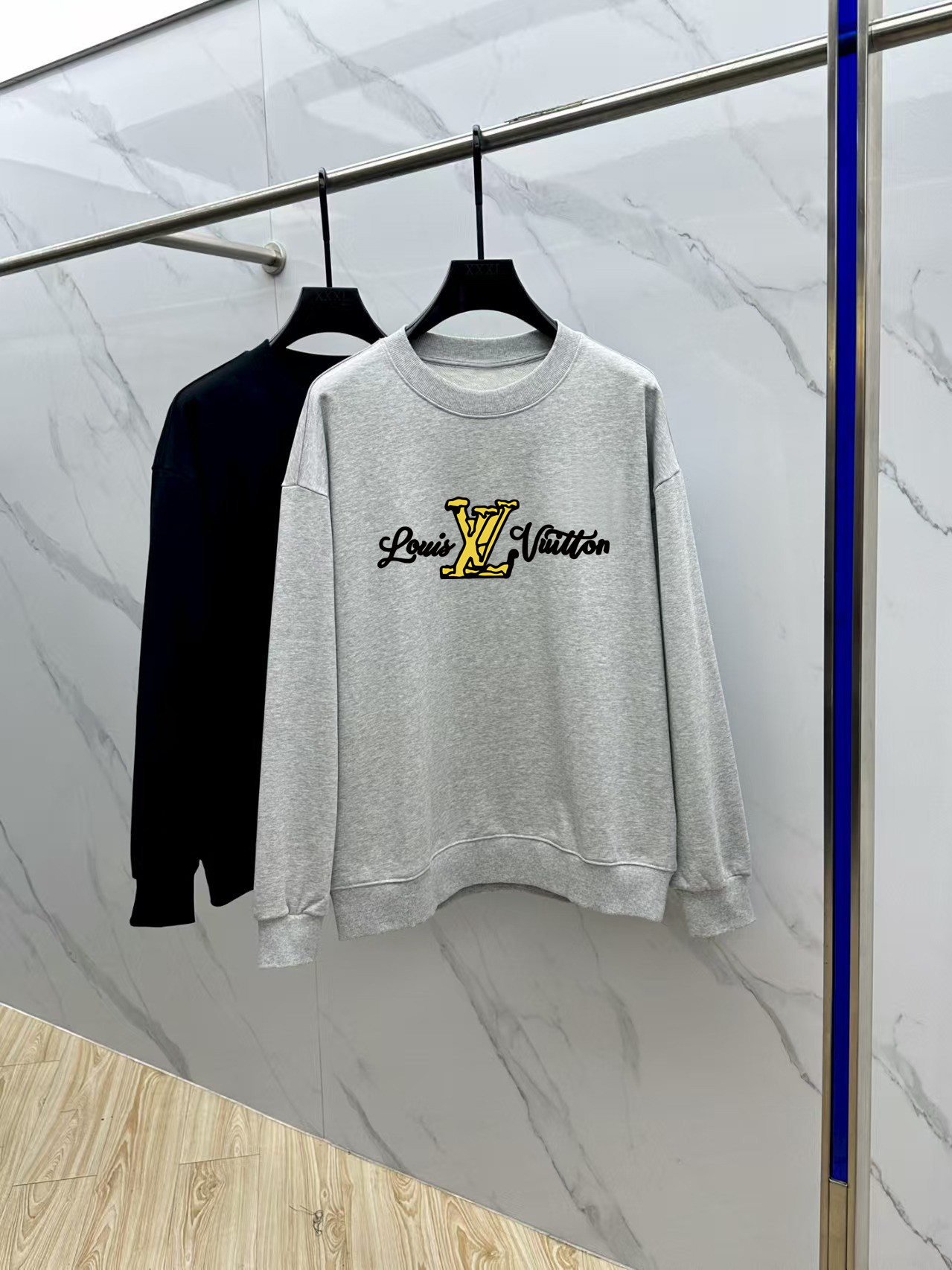 Louis Vuitton Couple Hoodie Cotton Black Printed M-l-xl