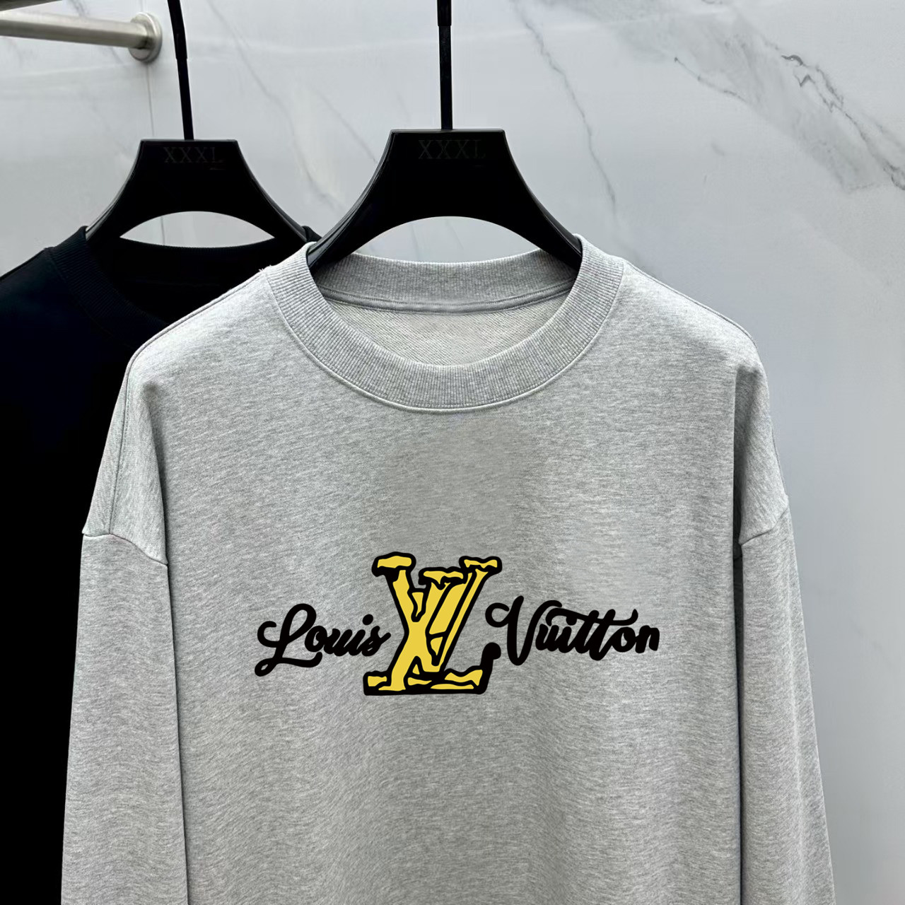 Louis Vuitton Couple Hoodie Cotton Black Printed M-l-xl
