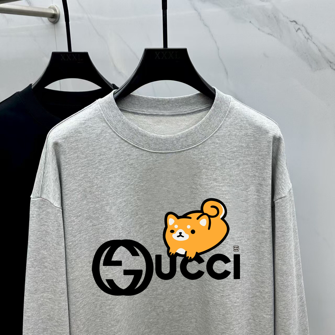 Gucci Couple Hoodie Cotton Black Printed M-l-xl