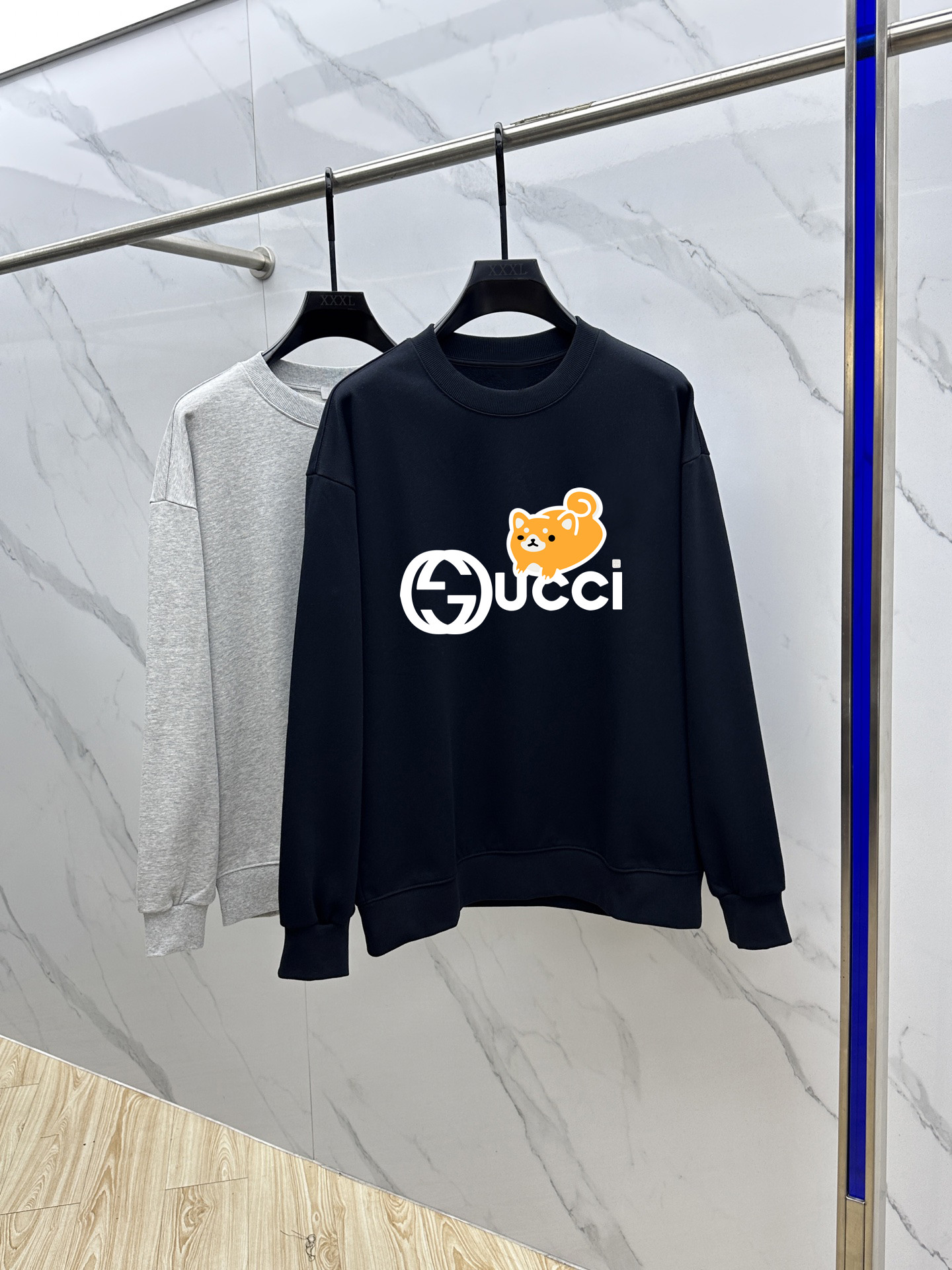 Gucci Couple Hoodie Cotton Black Printed M-l-xl