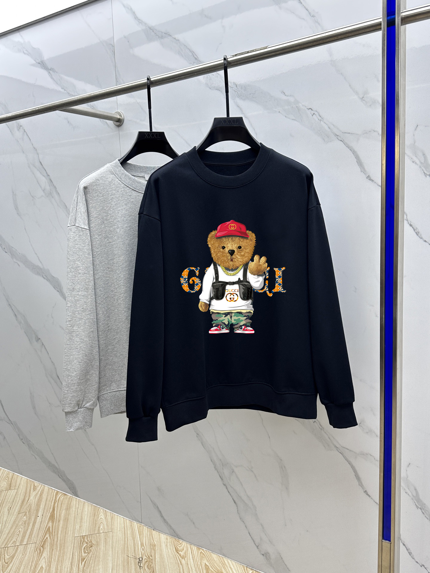 Gucci Couple Hoodie Cotton Black Printed M-l-xl
